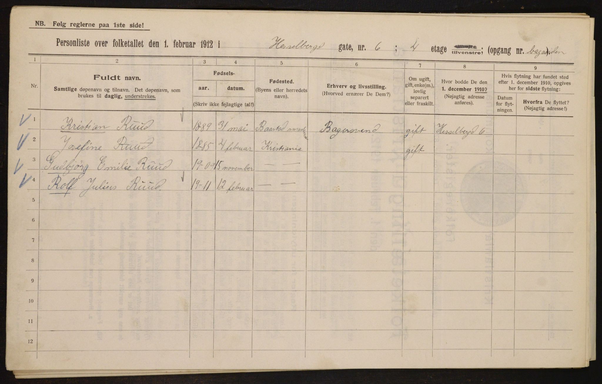 OBA, Municipal Census 1912 for Kristiania, 1912, p. 40246