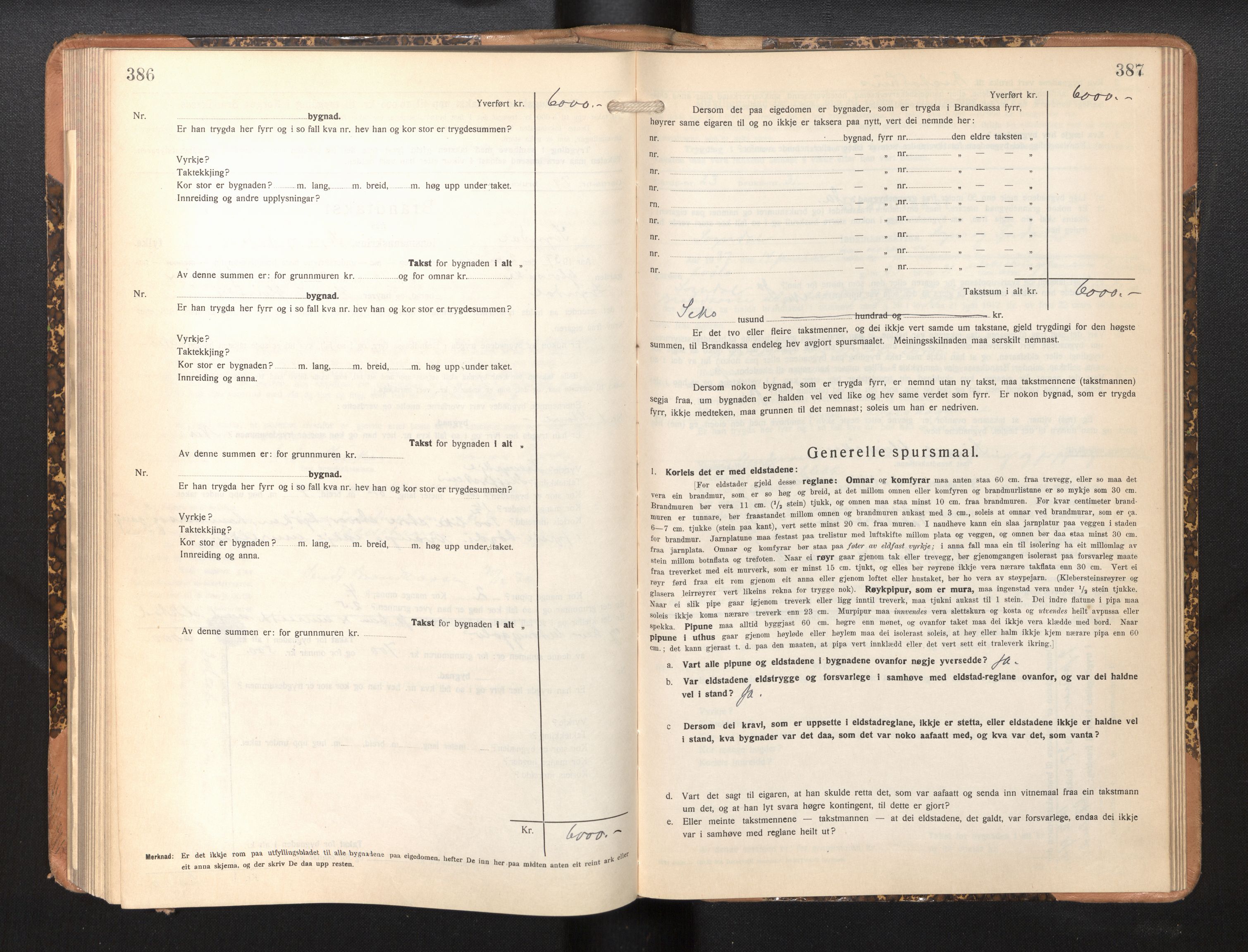 Lensmannen i Sogndal, AV/SAB-A-29901/0012/L0013: Branntakstprotokoll, skjematakst, 1931-1938, p. 386-387