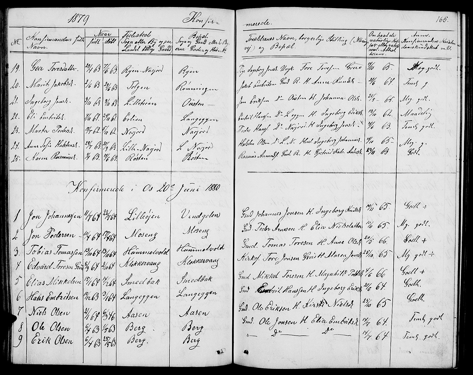 Tolga prestekontor, AV/SAH-PREST-062/L/L0004: Parish register (copy) no. 4, 1845-1887, p. 165