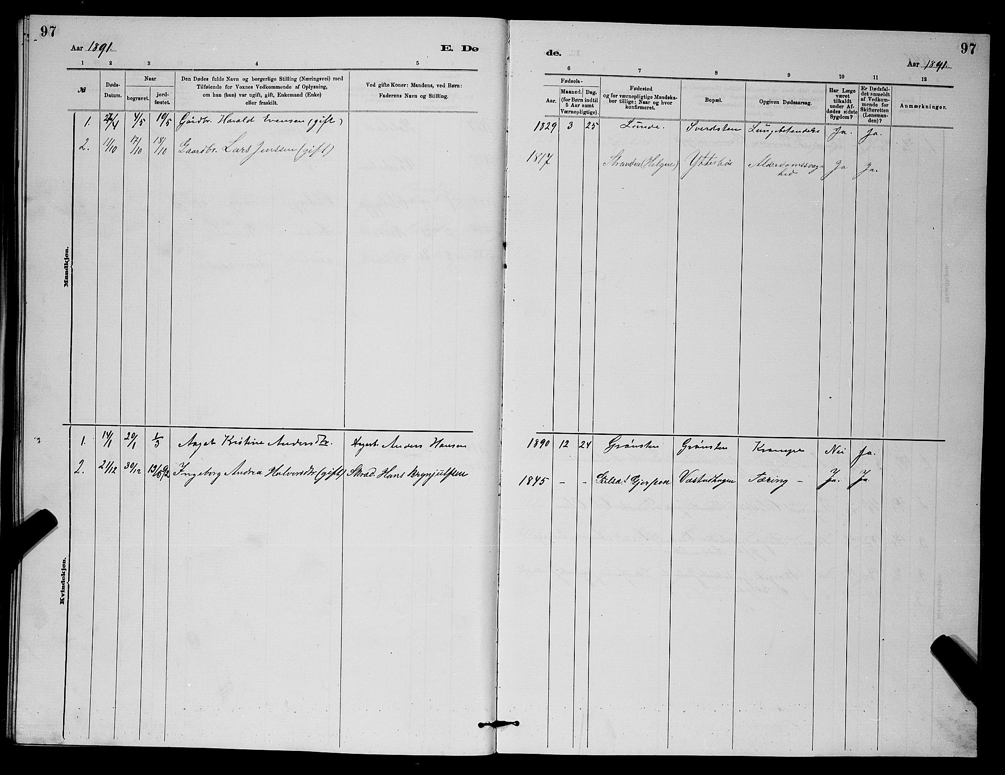Holla kirkebøker, SAKO/A-272/G/Gb/L0001: Parish register (copy) no. II 1, 1882-1897, p. 97
