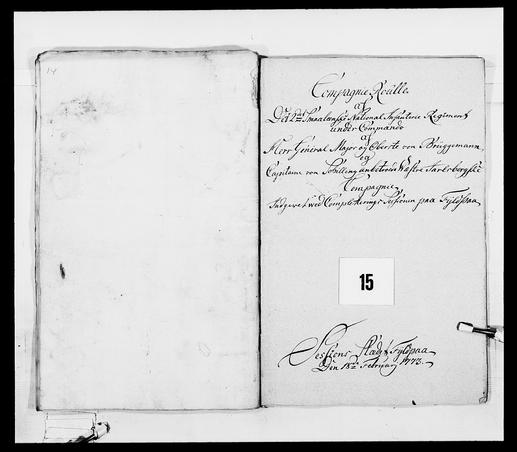 Generalitets- og kommissariatskollegiet, Det kongelige norske kommissariatskollegium, AV/RA-EA-5420/E/Eh/L0054: 2. Smålenske nasjonale infanteriregiment, 1769-1776, p. 147
