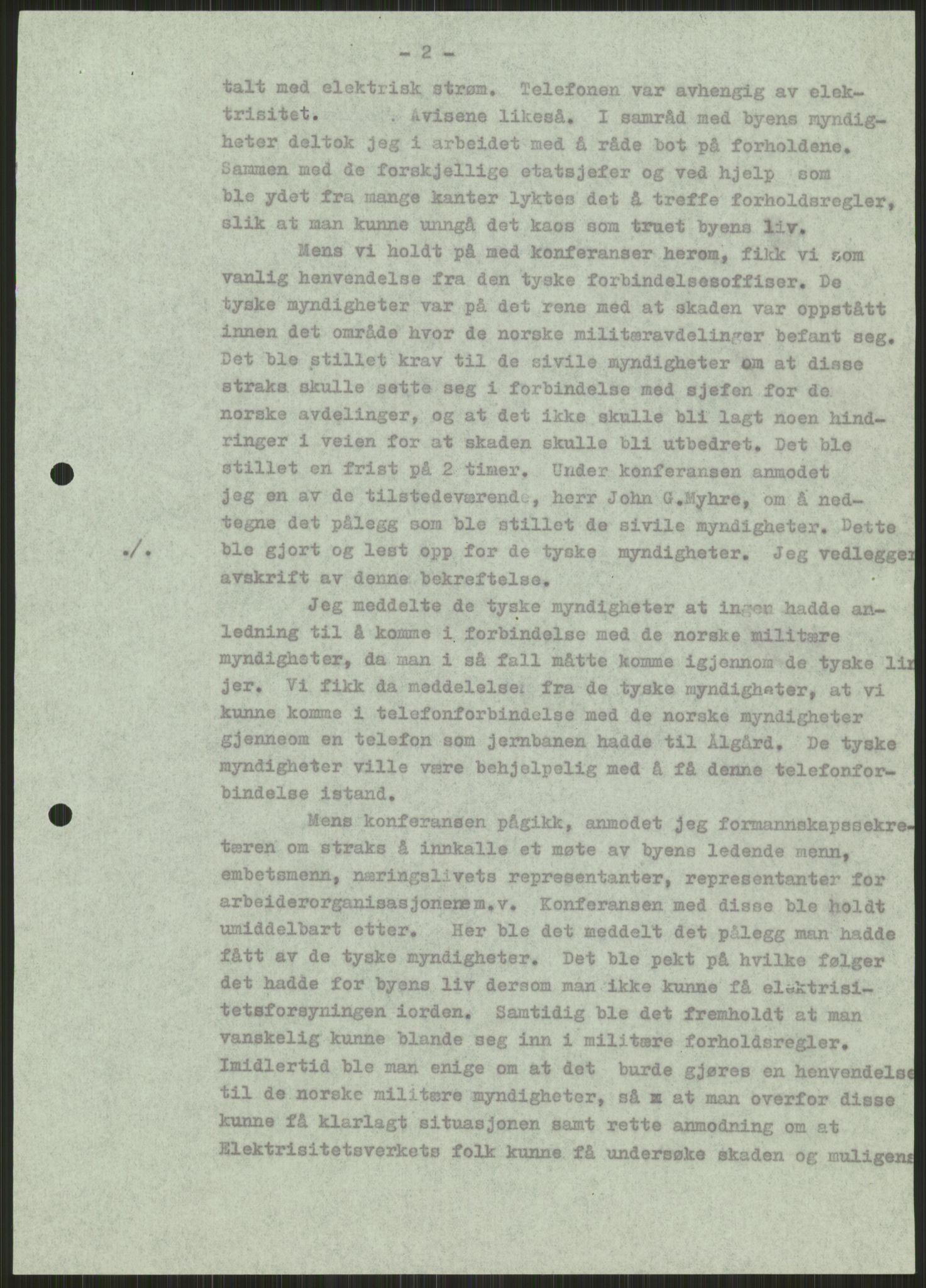 Forsvaret, Forsvarets krigshistoriske avdeling, AV/RA-RAFA-2017/Y/Ya/L0015: II-C-11-31 - Fylkesmenn.  Rapporter om krigsbegivenhetene 1940., 1940, p. 17