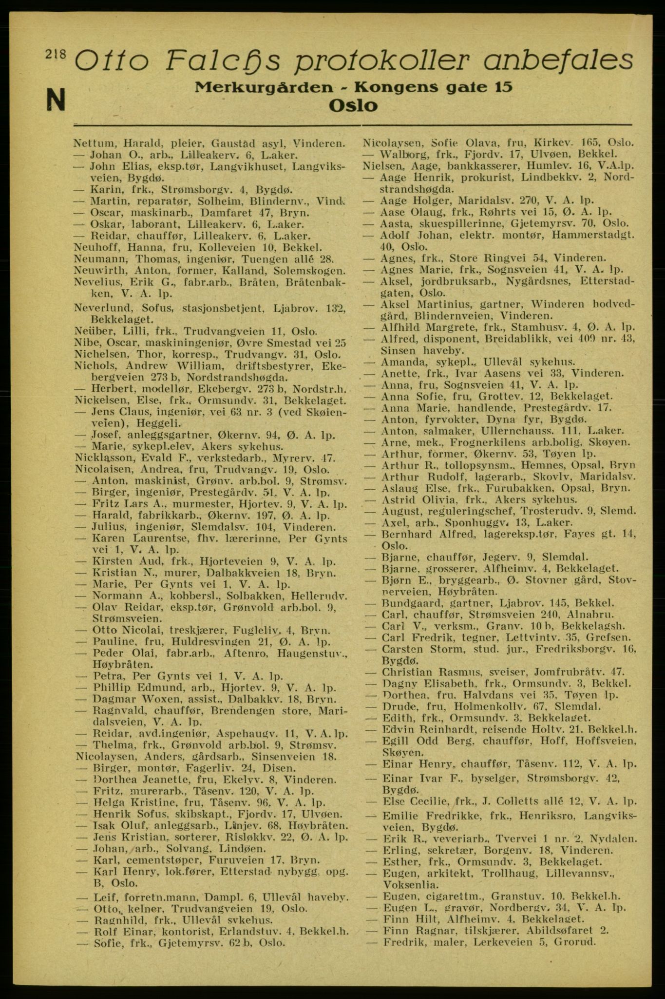 Aker adressebok/adressekalender, PUBL/001/A/005: Aker adressebok, 1934-1935, p. 218
