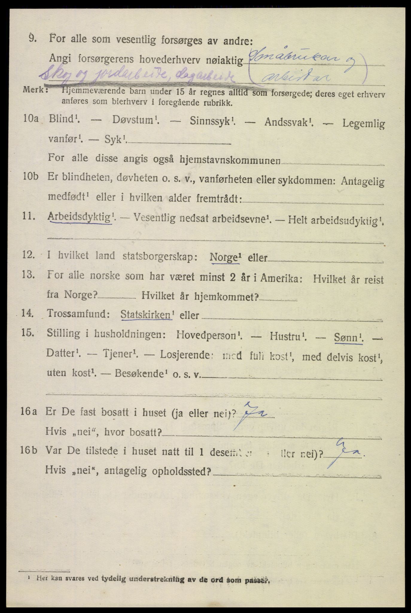 SAK, 1920 census for Hornnes, 1920, p. 1544
