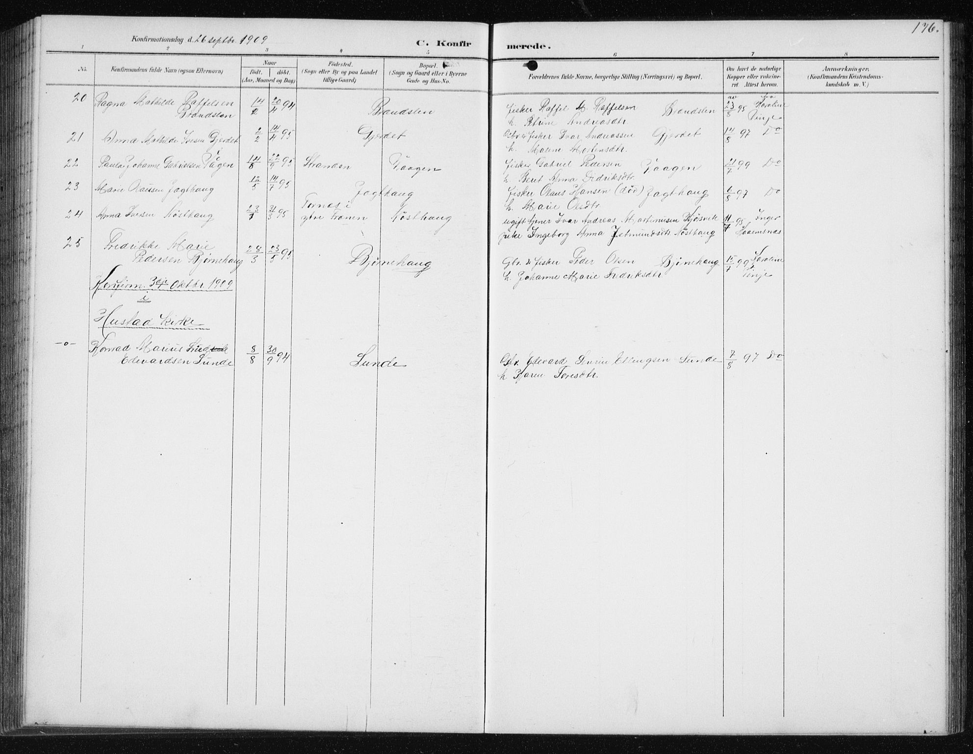 Ministerialprotokoller, klokkerbøker og fødselsregistre - Møre og Romsdal, AV/SAT-A-1454/566/L0773: Parish register (copy) no. 566C02, 1892-1909, p. 176