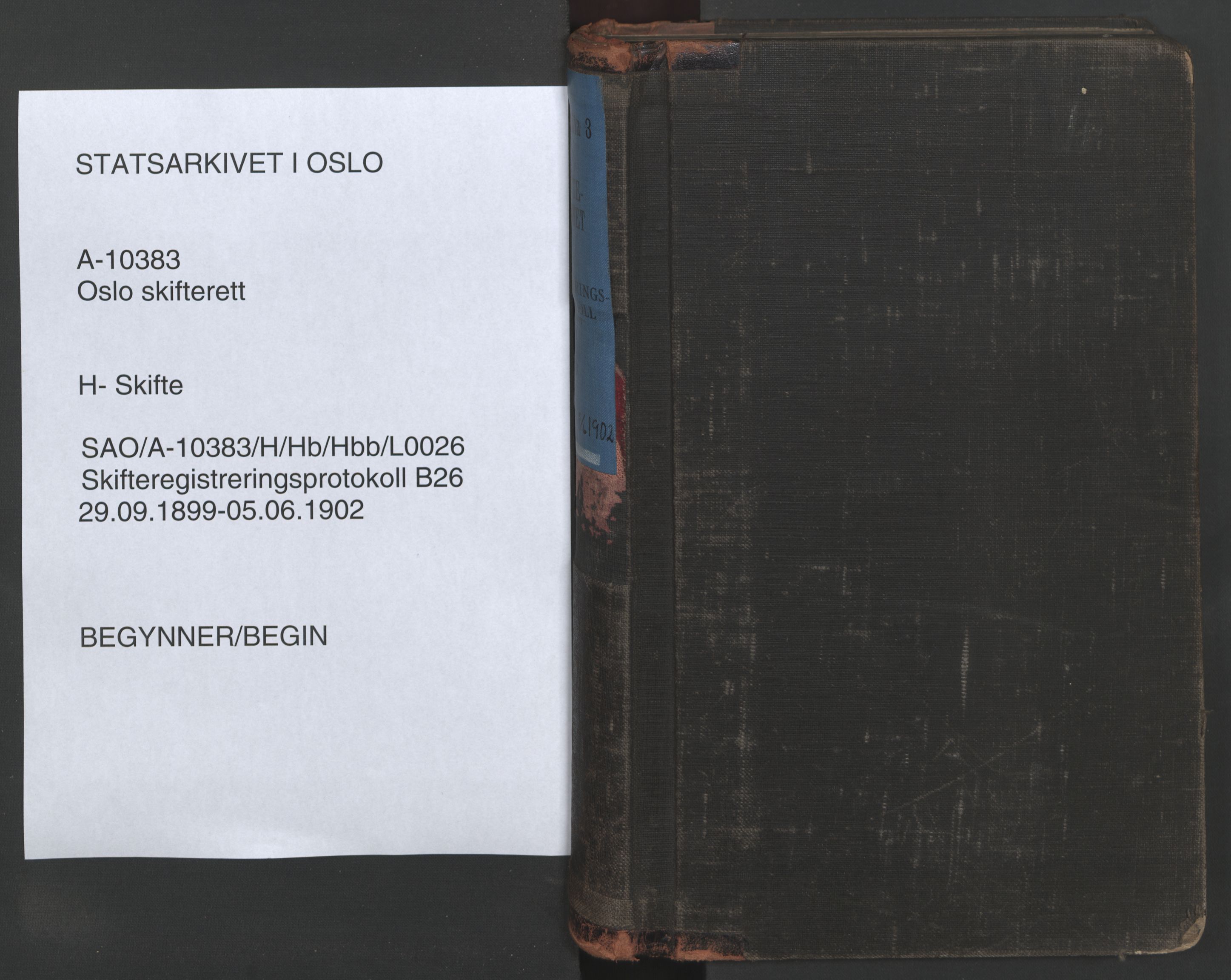Oslo skifterett, SAO/A-10383/H/Hb/Hbb/L0026: Skifteregistreringsprotokoll, 1899-1902