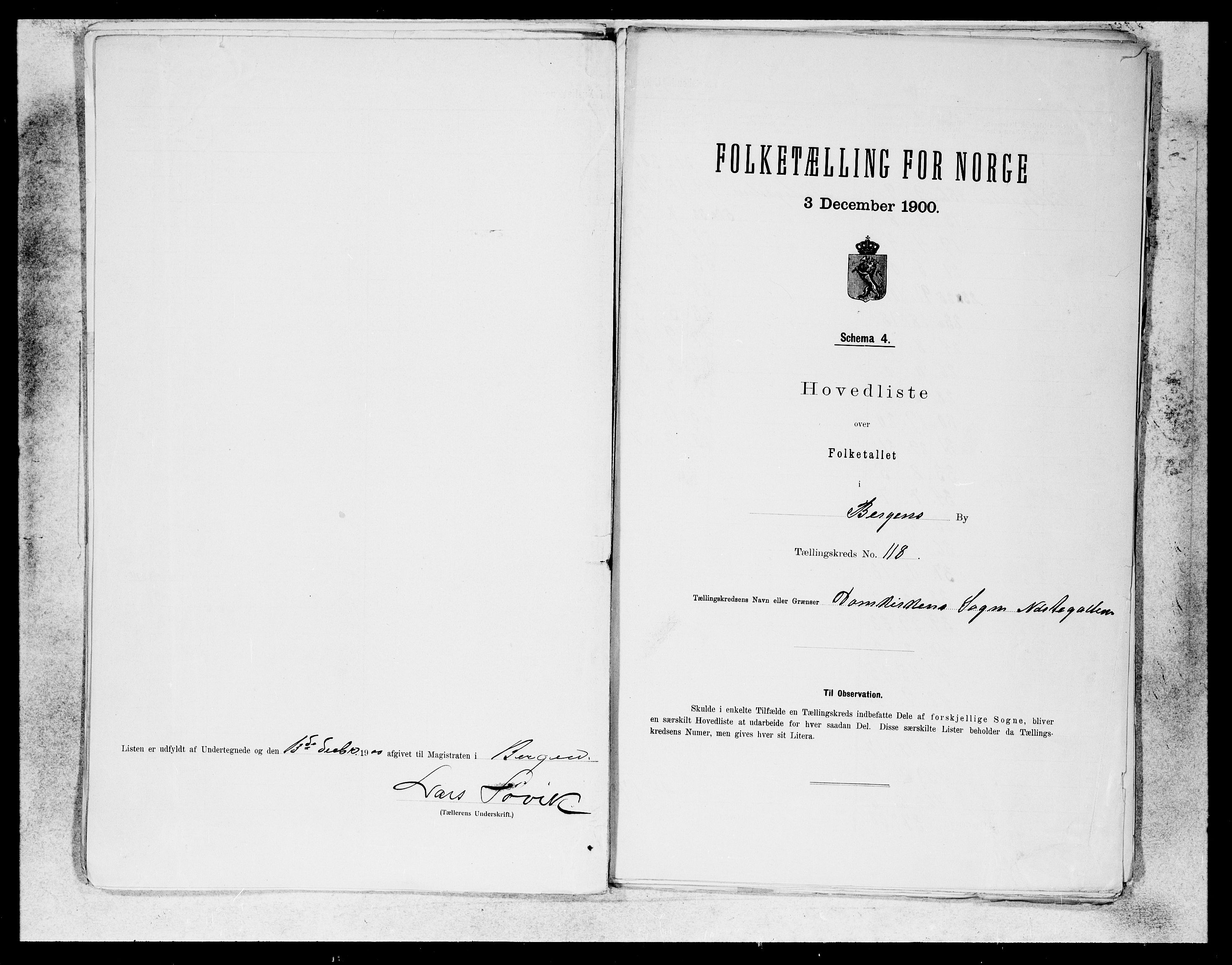 SAB, 1900 census for Bergen, 1900, p. 242