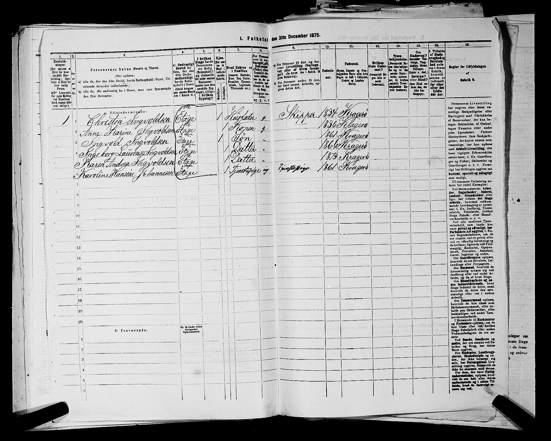 SAKO, 1875 census for 0801P Kragerø, 1875, p. 1234