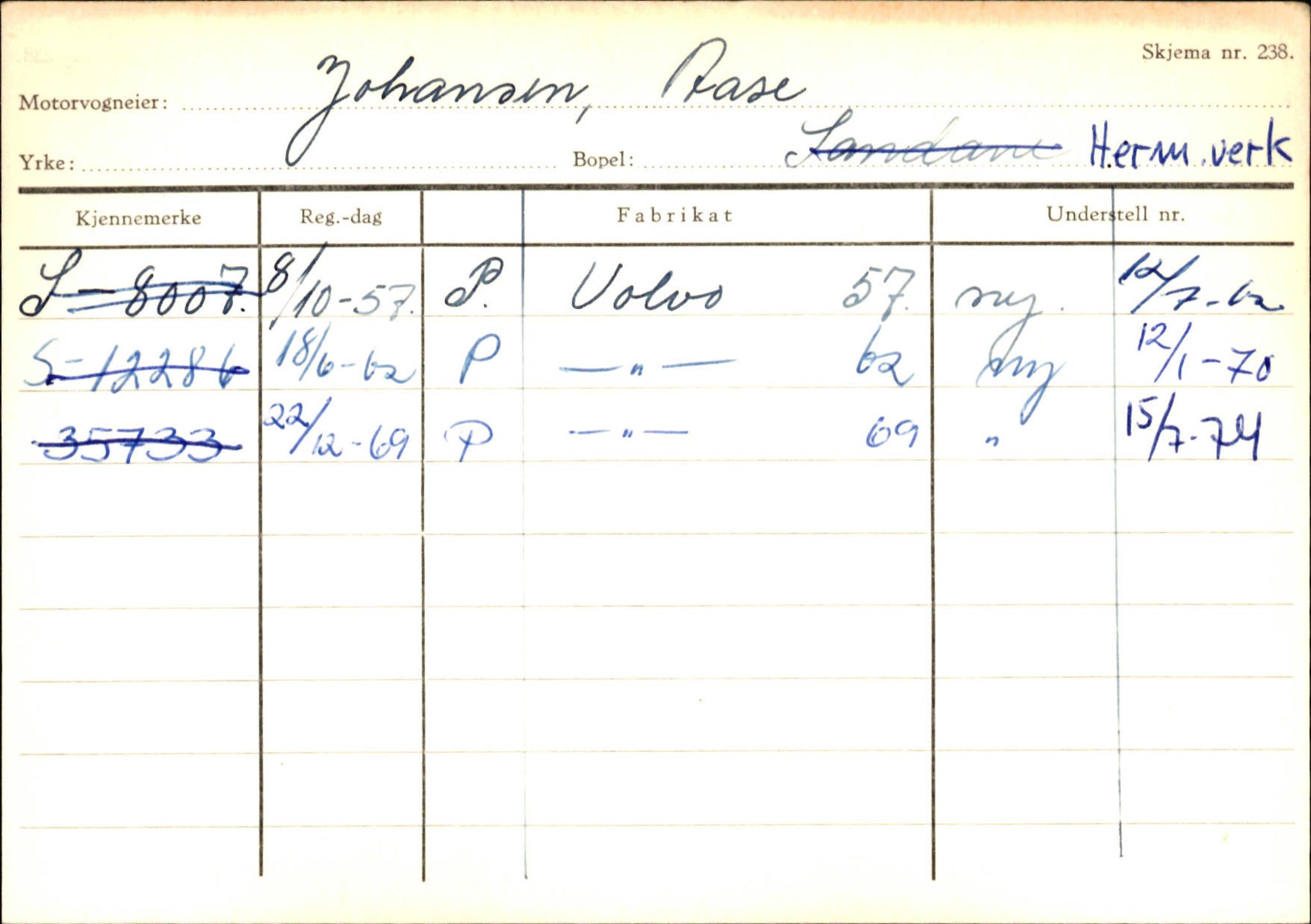 Statens vegvesen, Sogn og Fjordane vegkontor, AV/SAB-A-5301/4/F/L0126: Eigarregister Fjaler M-Å. Leikanger A-Å, 1945-1975, p. 1595