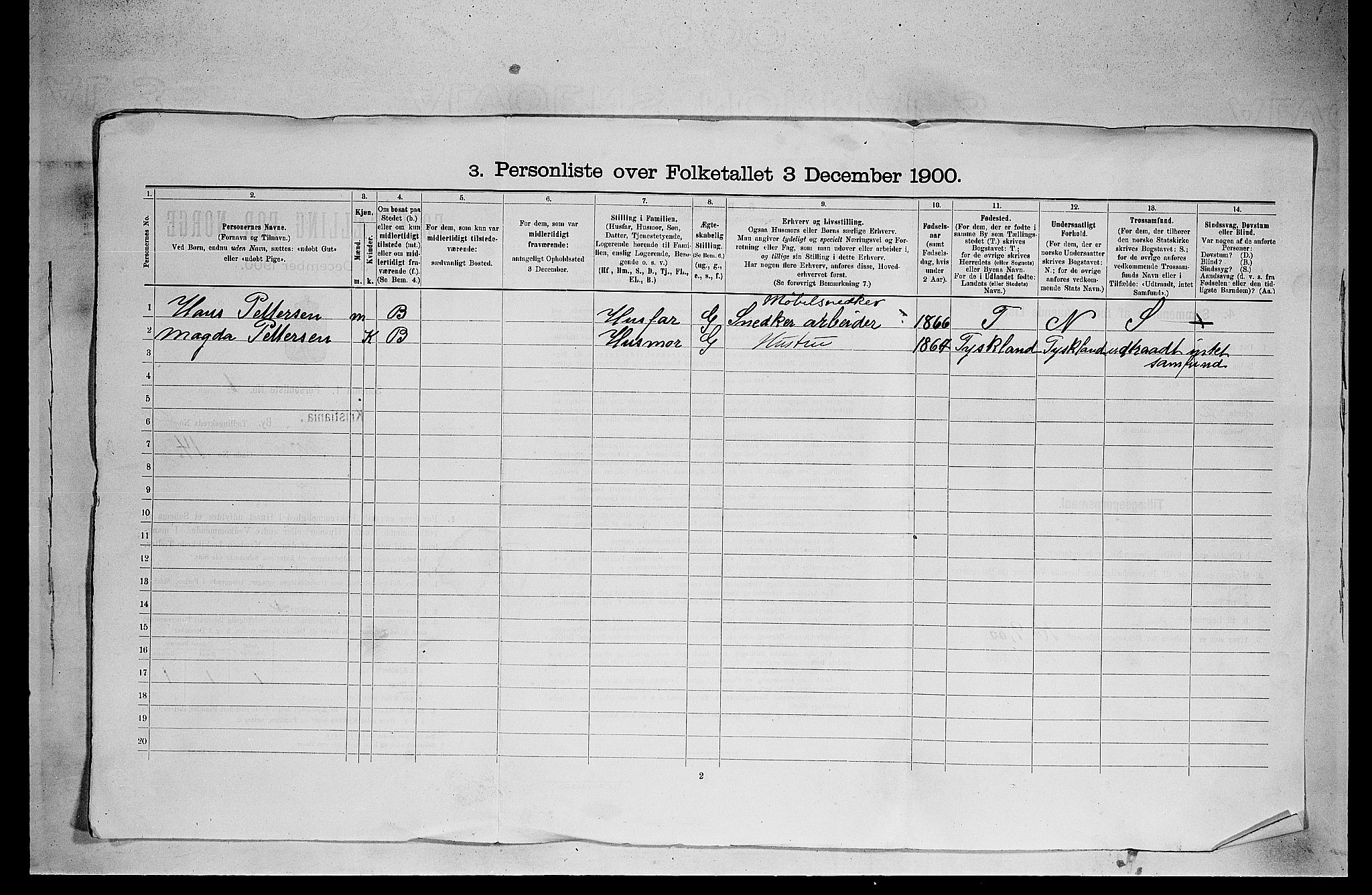 SAO, 1900 census for Kristiania, 1900, p. 16095