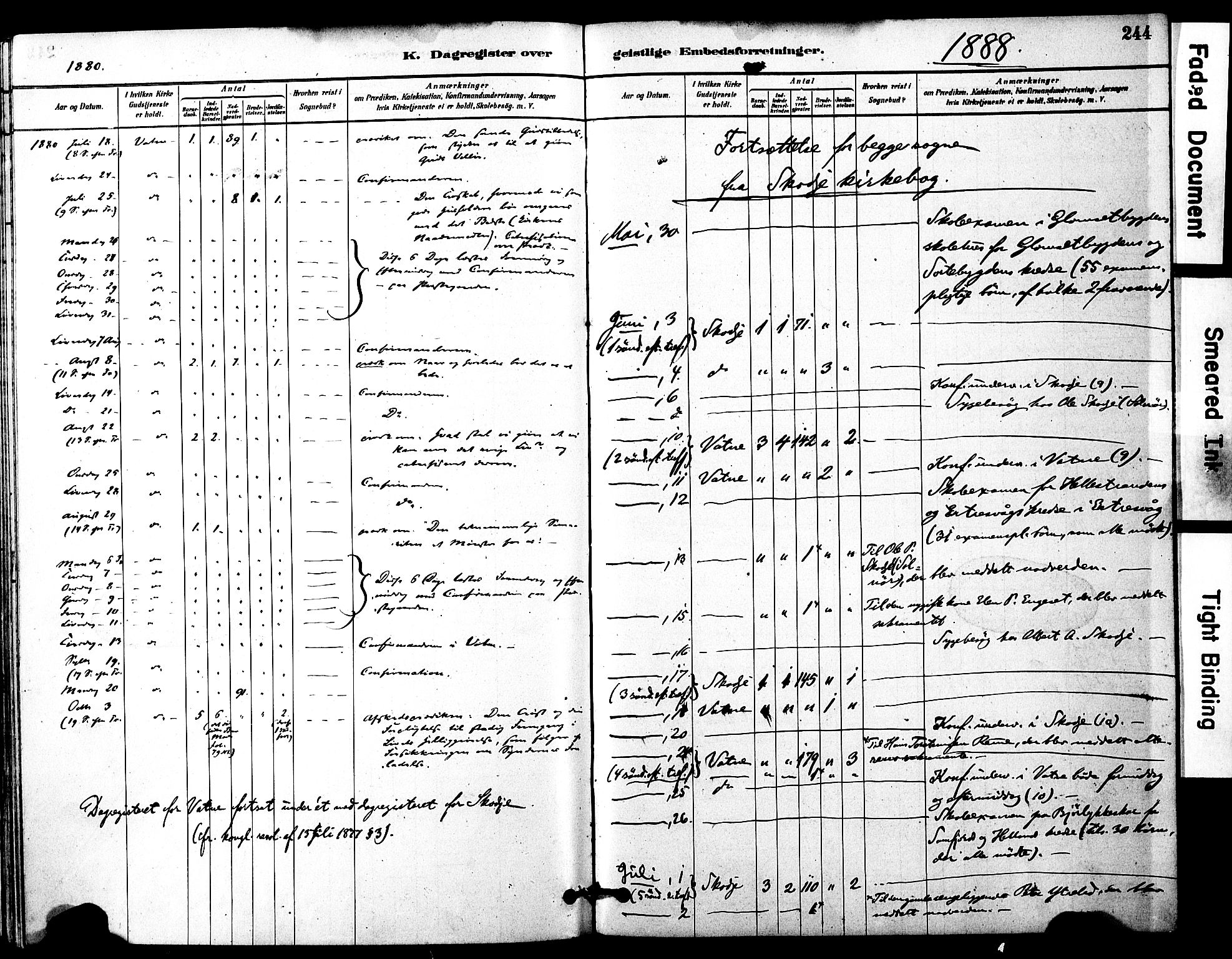 Ministerialprotokoller, klokkerbøker og fødselsregistre - Møre og Romsdal, SAT/A-1454/525/L0374: Parish register (official) no. 525A04, 1880-1899, p. 244