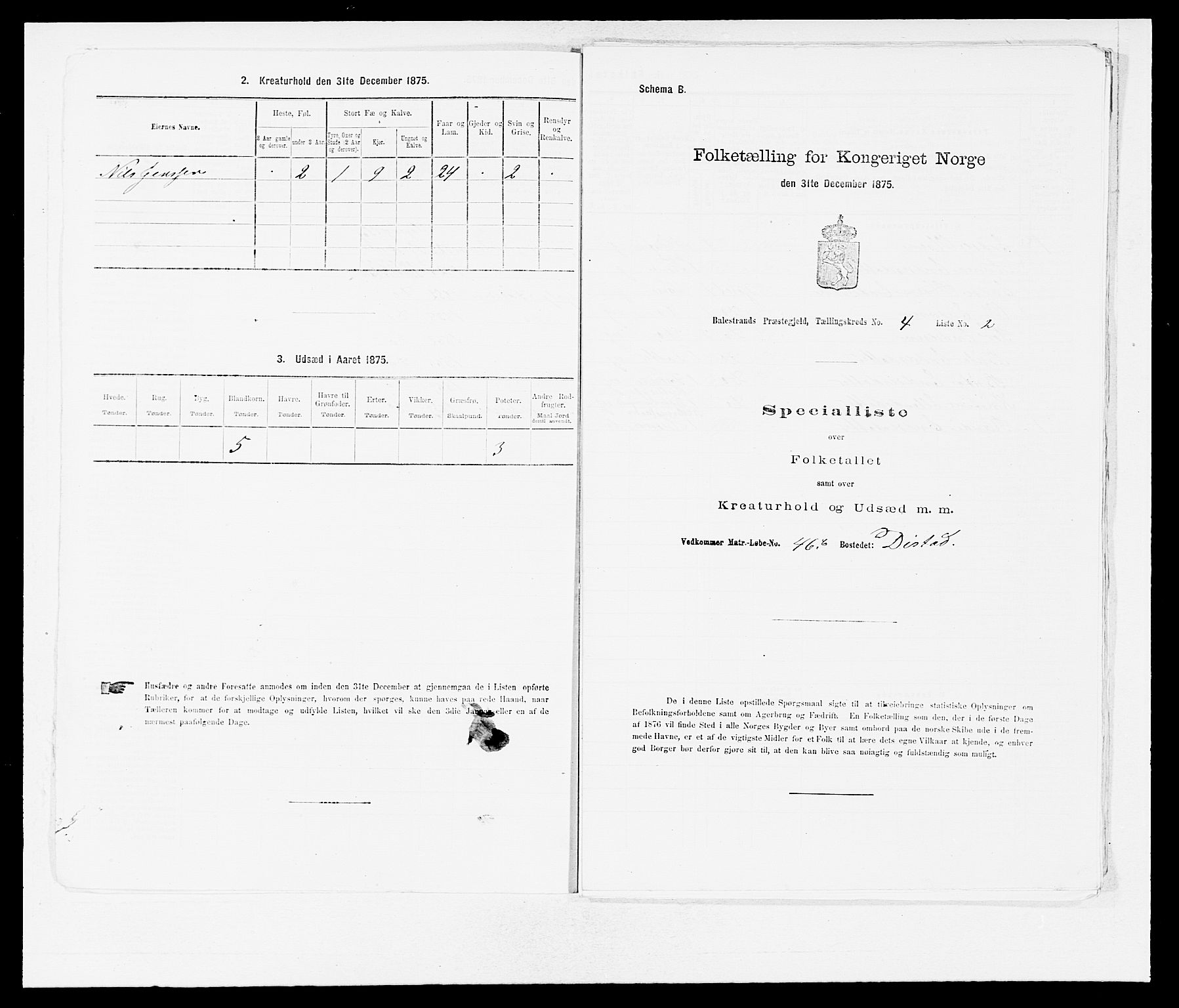 SAB, 1875 census for 1418P Balestrand, 1875, p. 456