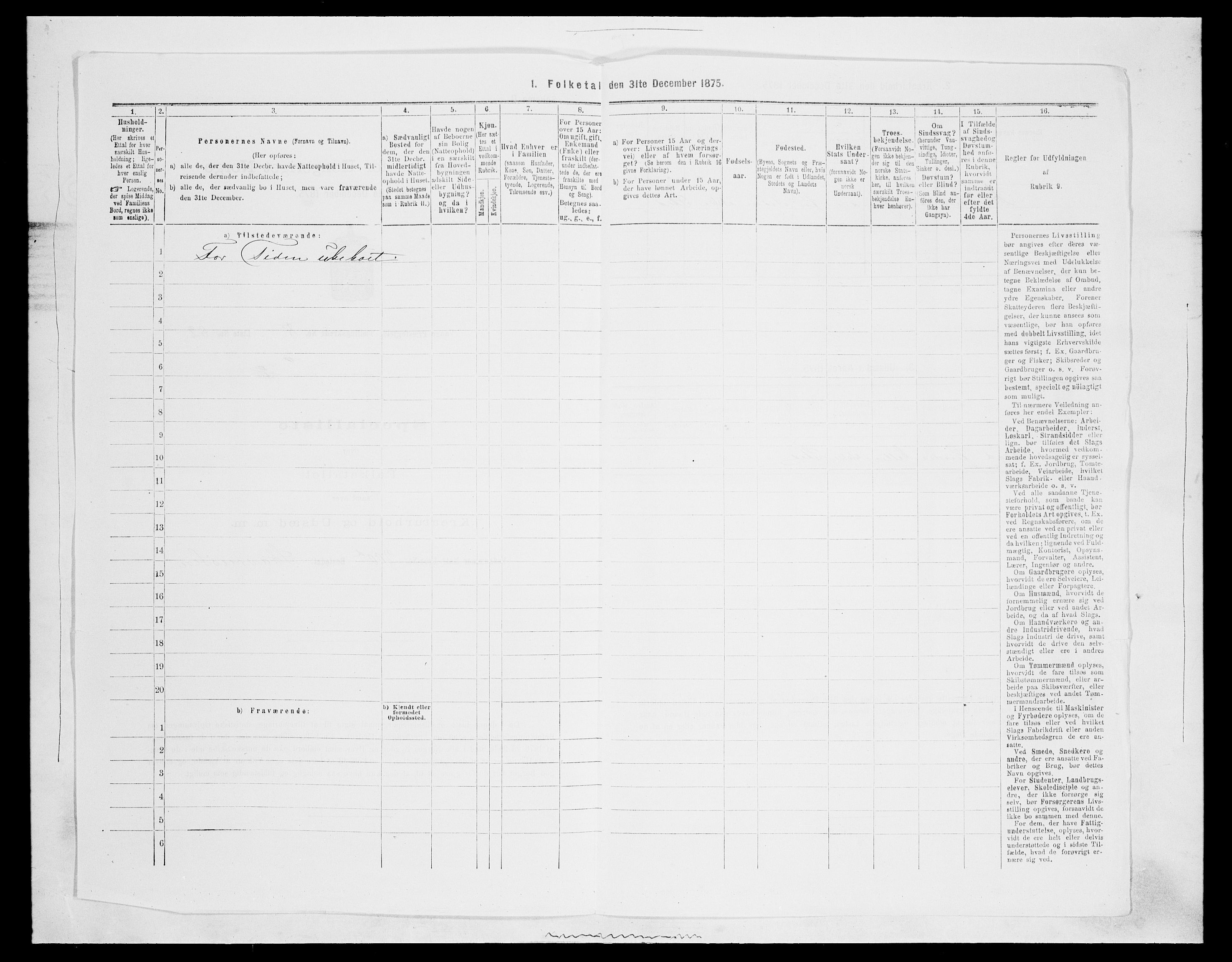 SAH, 1875 census for 0515P Vågå, 1875, p. 1523