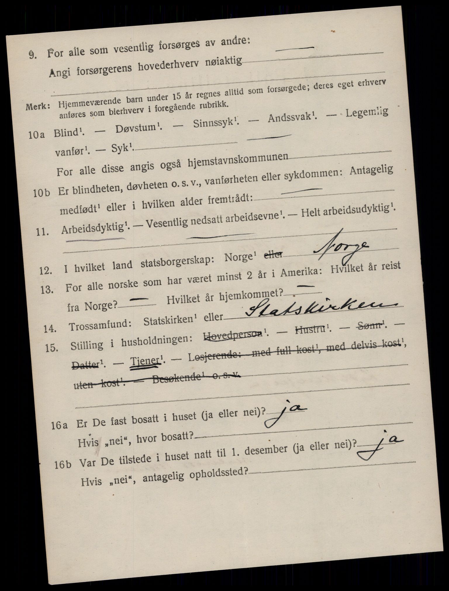 SAT, 1920 census for Borgund, 1920, p. 9107