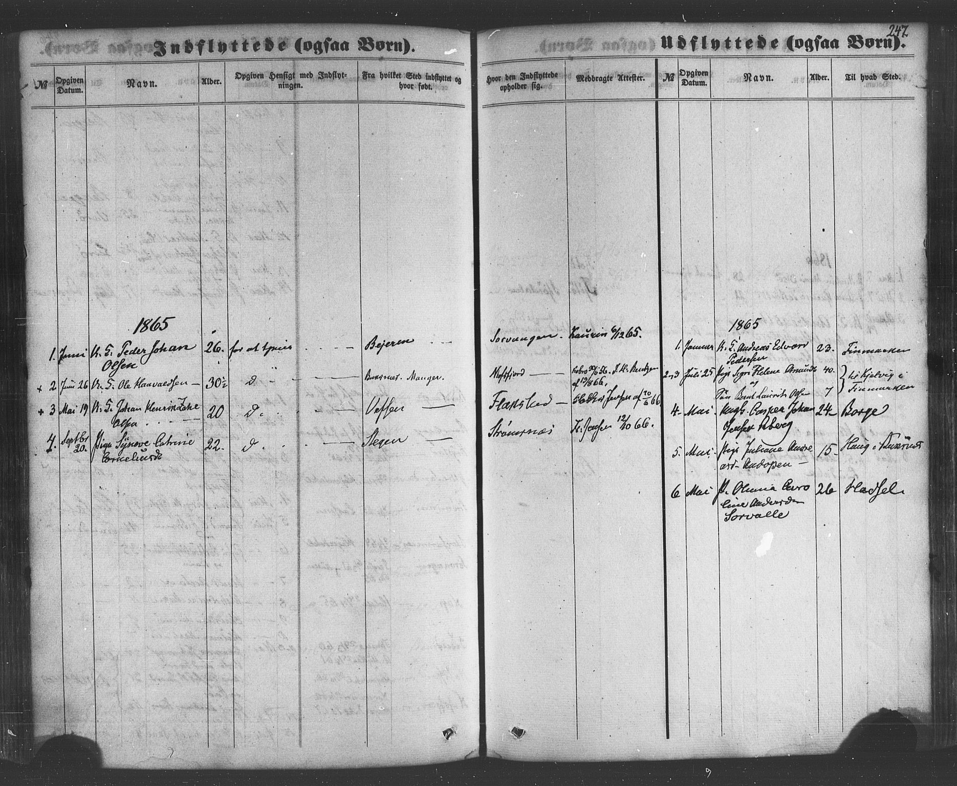 Ministerialprotokoller, klokkerbøker og fødselsregistre - Nordland, SAT/A-1459/885/L1203: Parish register (official) no. 885A04, 1859-1877, p. 247