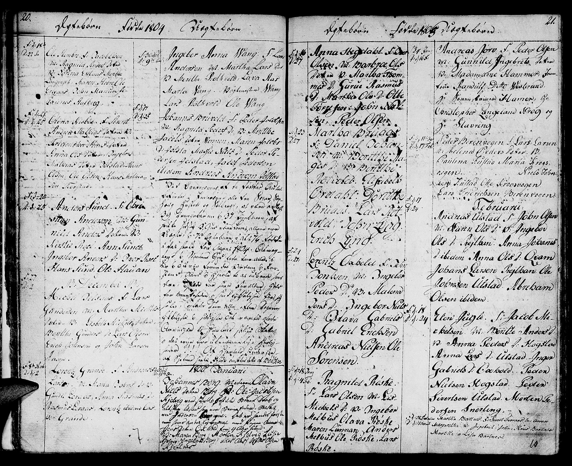 Ministerialprotokoller, klokkerbøker og fødselsregistre - Nord-Trøndelag, SAT/A-1458/730/L0274: Parish register (official) no. 730A03, 1802-1816, p. 20-21
