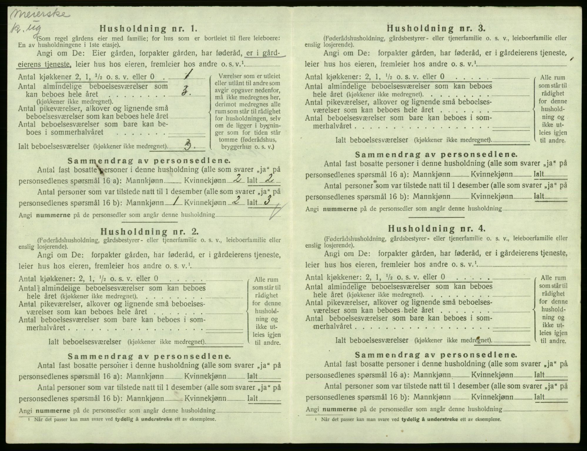 SAB, 1920 census for Kinsarvik, 1920, p. 315