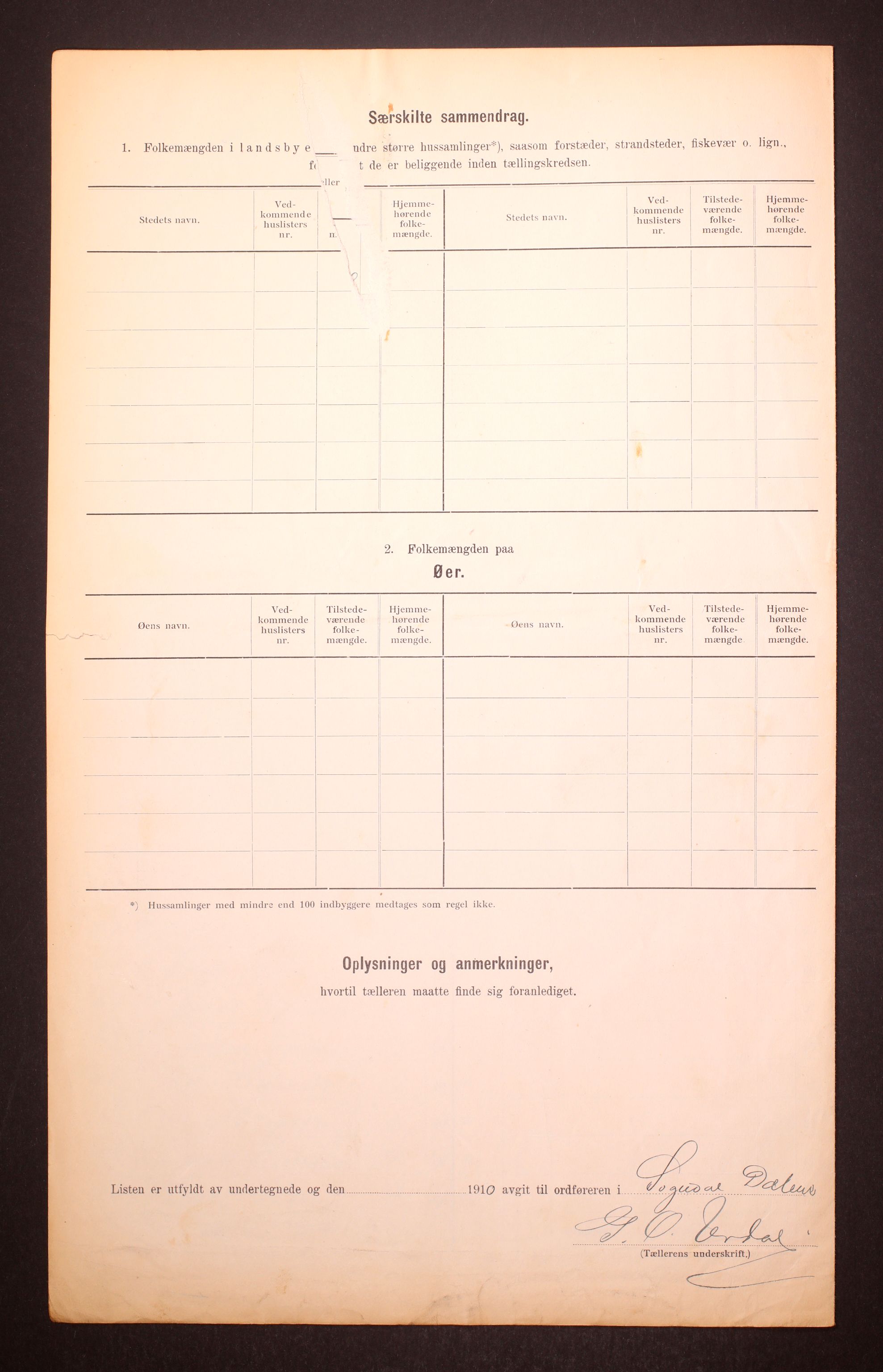 RA, 1910 census for Sokndal, 1910, p. 6