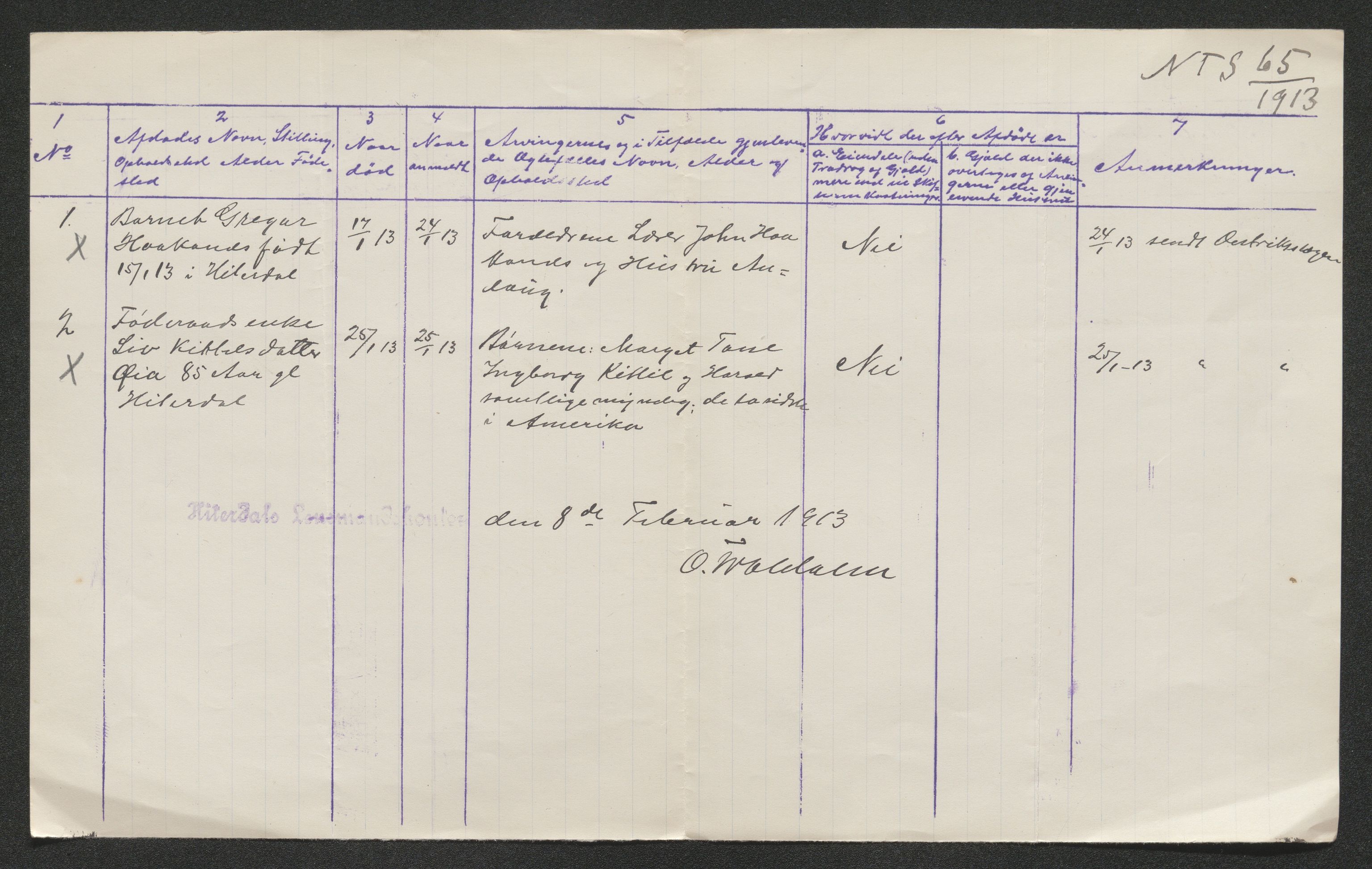 Nedre Telemark sorenskriveri, AV/SAKO-A-135/H/Ha/Hab/L0005: Dødsfallsfortegnelser
, 1911-1916, p. 421