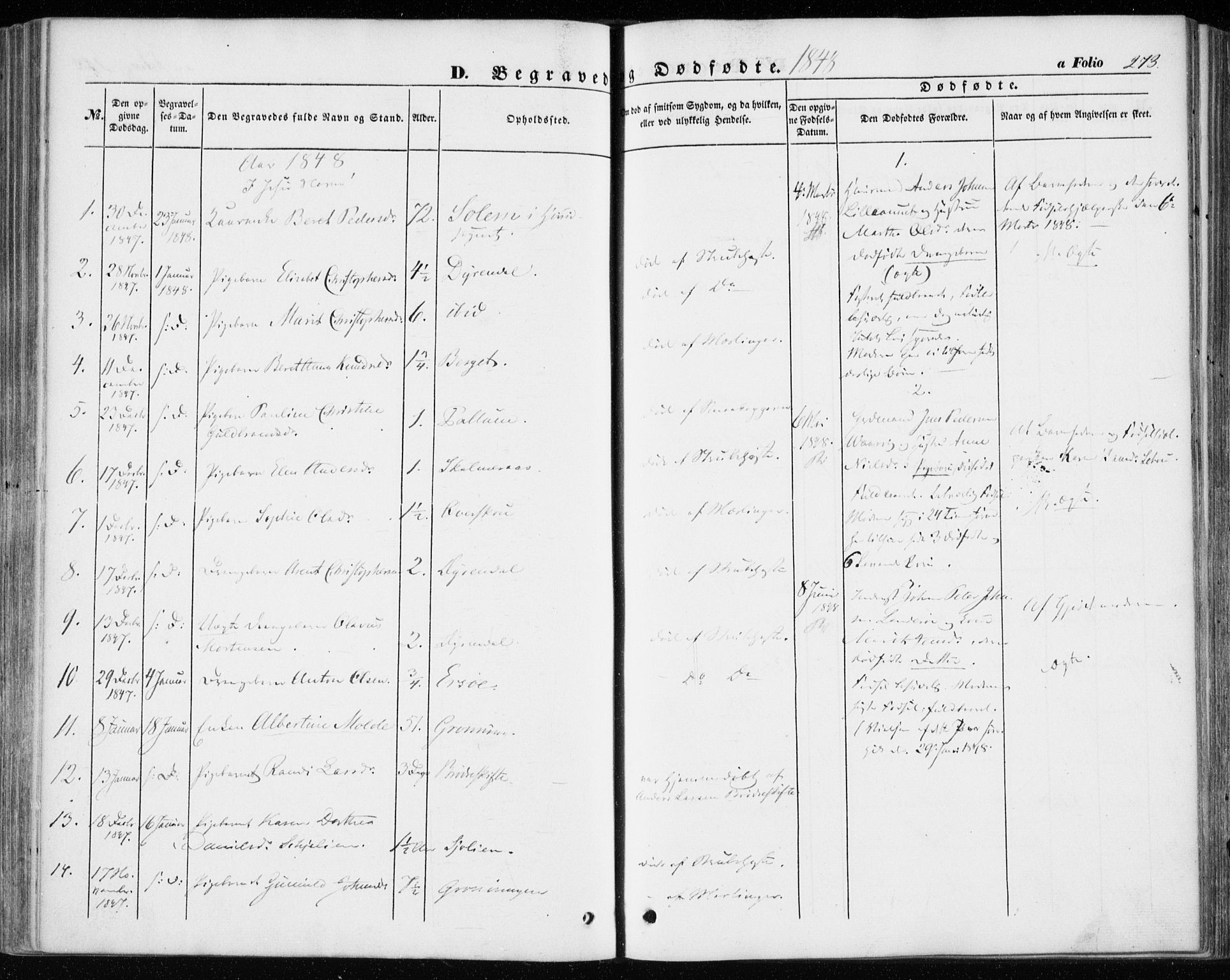 Ministerialprotokoller, klokkerbøker og fødselsregistre - Sør-Trøndelag, AV/SAT-A-1456/646/L0611: Parish register (official) no. 646A09, 1848-1857, p. 273