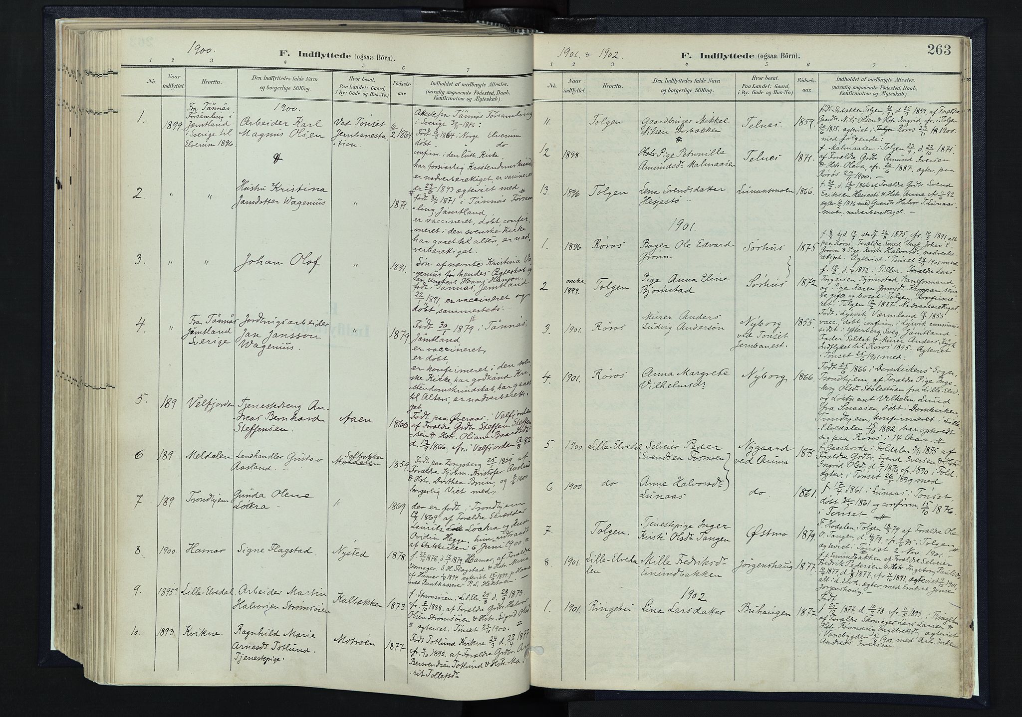 Tynset prestekontor, AV/SAH-PREST-058/H/Ha/Haa/L0025: Parish register (official) no. 25, 1900-1914, p. 263