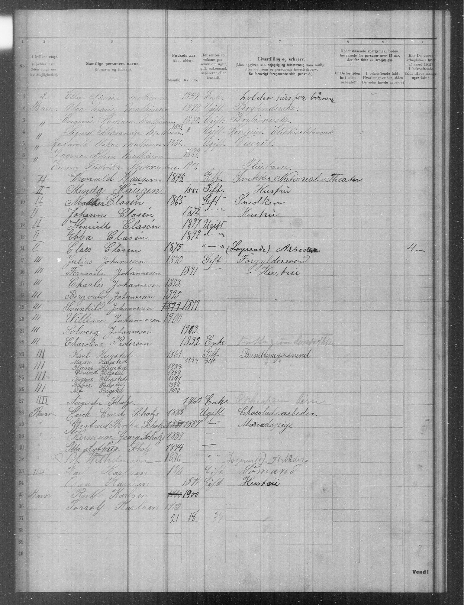 OBA, Municipal Census 1902 for Kristiania, 1902, p. 13485