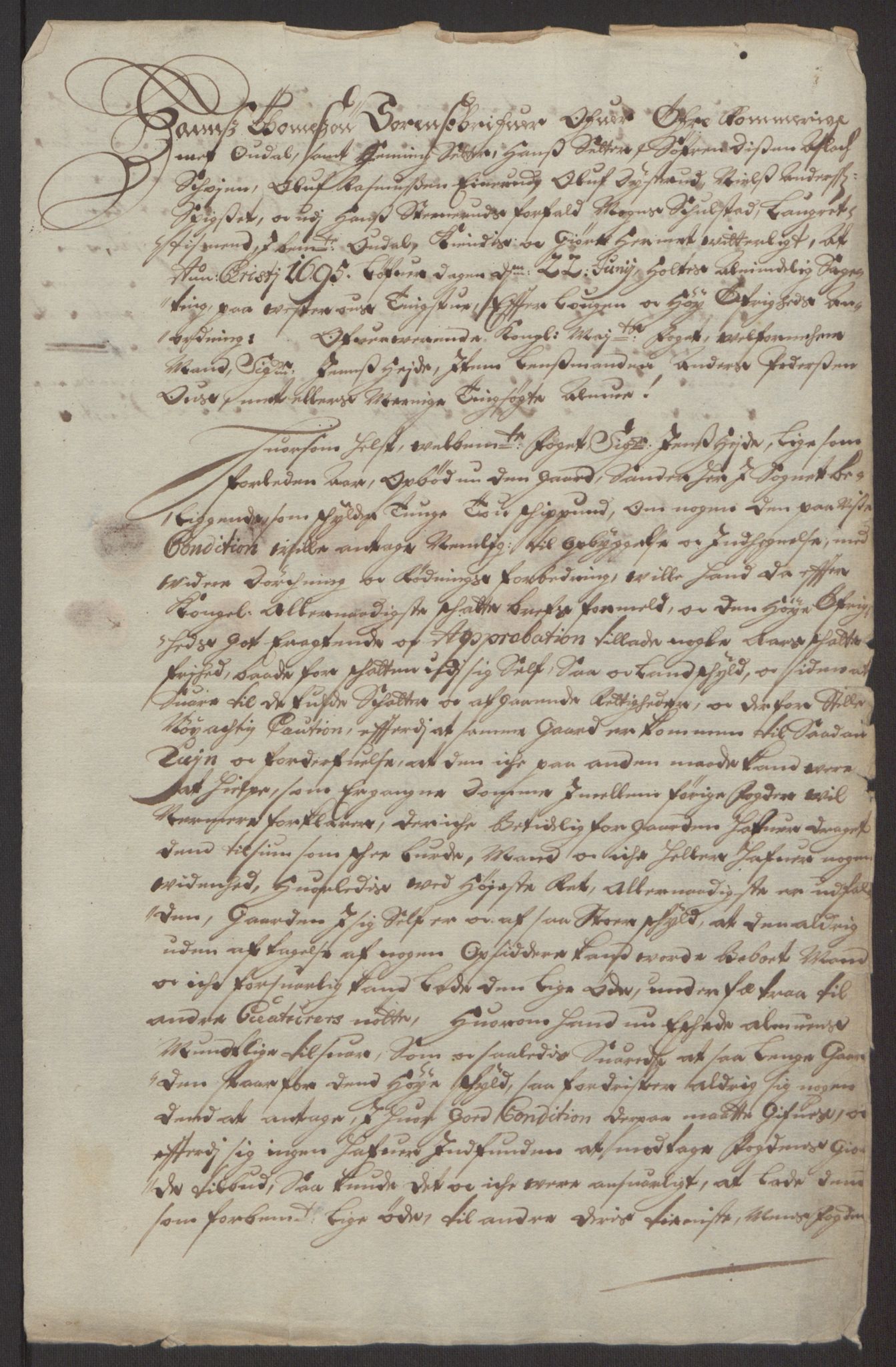 Rentekammeret inntil 1814, Reviderte regnskaper, Fogderegnskap, RA/EA-4092/R13/L0833: Fogderegnskap Solør, Odal og Østerdal, 1695, p. 321