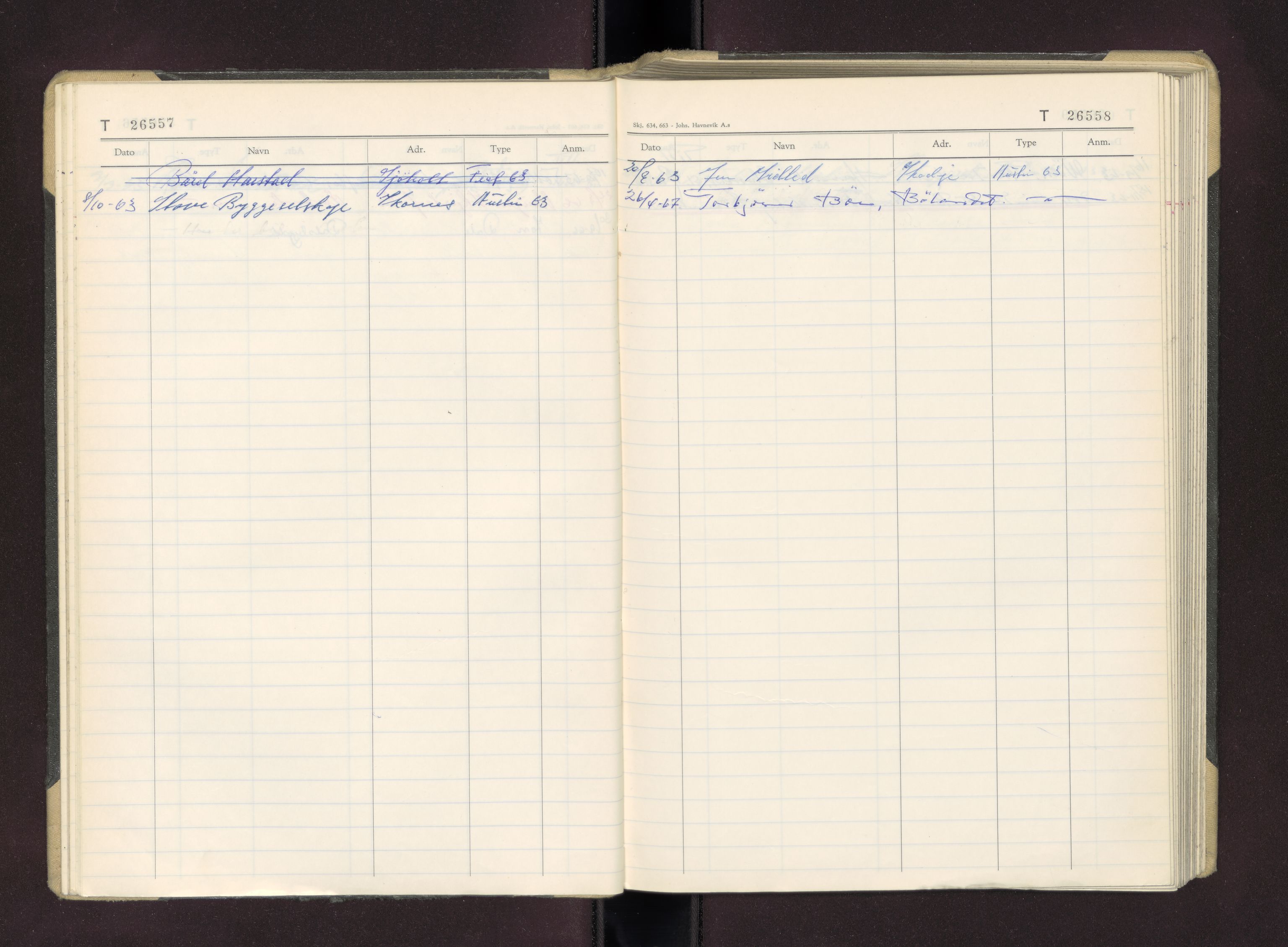 Møre og Romsdal vegkontor - Ålesund trafikkstasjon, AV/SAT-A-4099/F/Fc/L0026: Bilregister; T 26500 - T 26999, 1960-1970