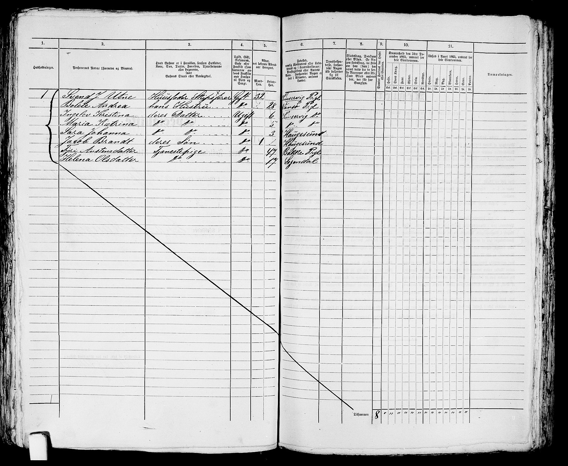 RA, 1865 census for Torvastad/Haugesund, 1865, p. 407