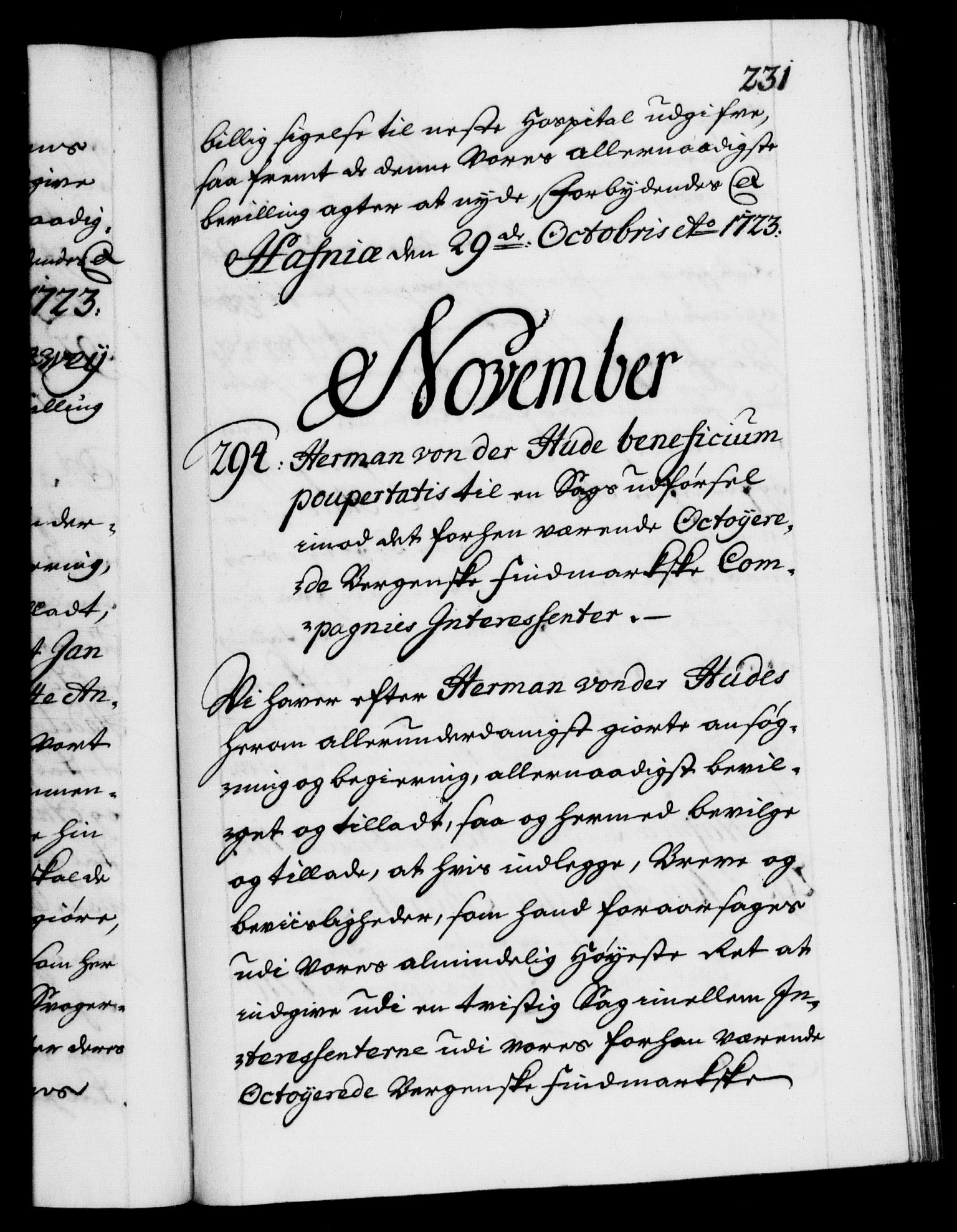 Danske Kanselli 1572-1799, RA/EA-3023/F/Fc/Fca/Fcaa/L0024: Norske registre, 1723-1725, p. 231a