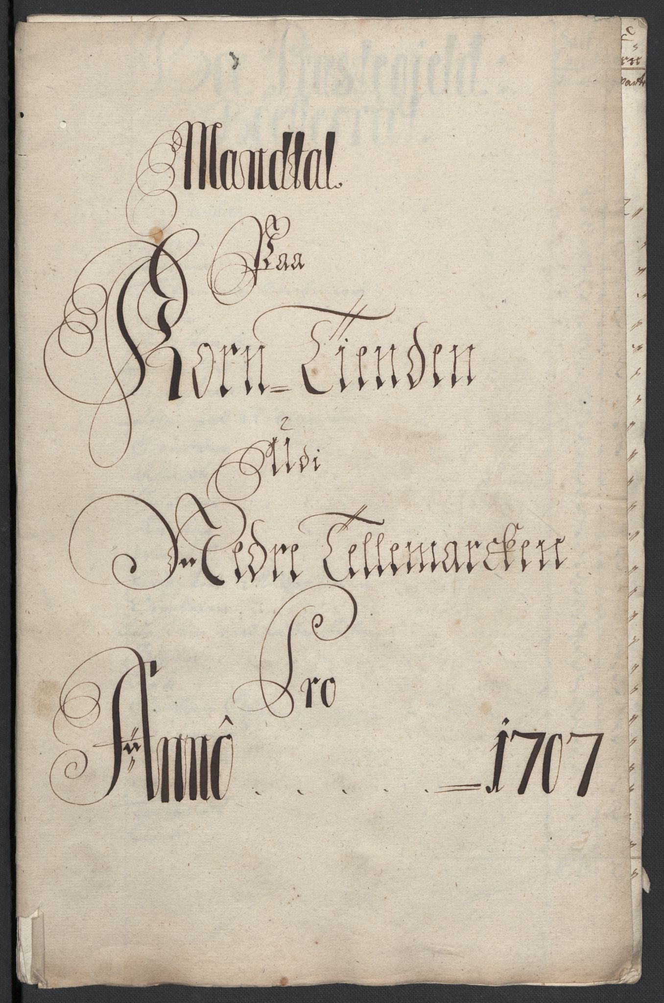 Rentekammeret inntil 1814, Reviderte regnskaper, Fogderegnskap, AV/RA-EA-4092/R36/L2116: Fogderegnskap Øvre og Nedre Telemark og Bamble, 1706-1707, p. 193