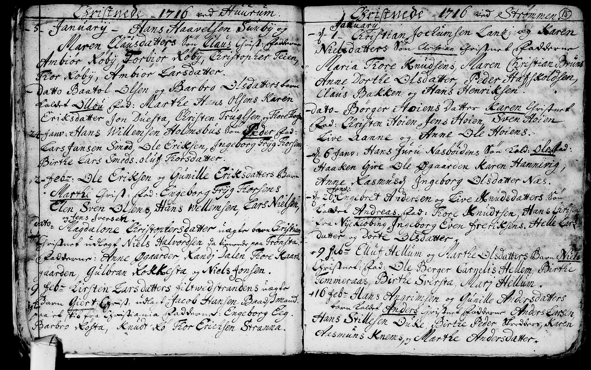 Hurum kirkebøker, AV/SAKO-A-229/F/Fa/L0001: Parish register (official) no. 1, 1715-1732, p. 15