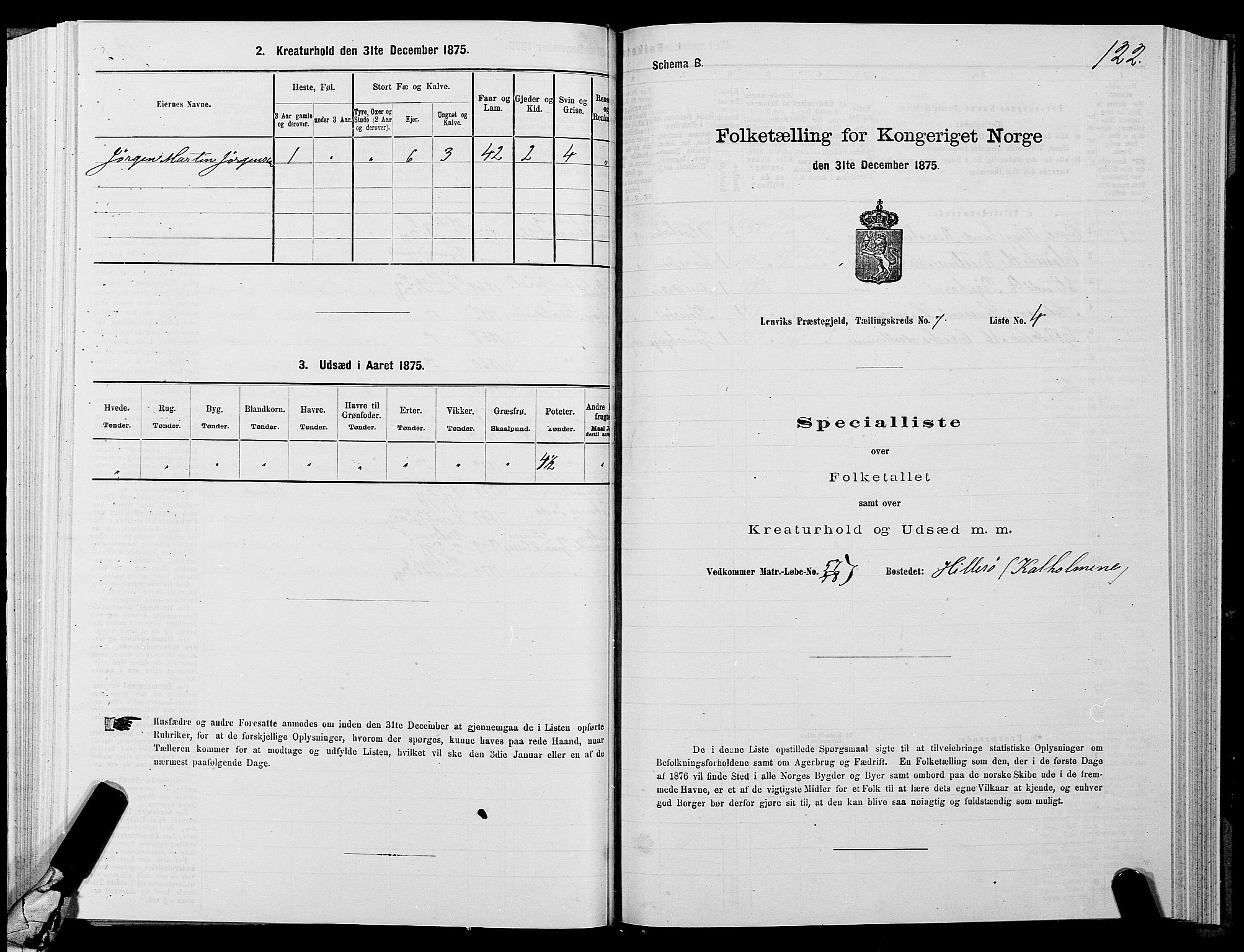 SATØ, 1875 census for 1931P Lenvik, 1875, p. 4122