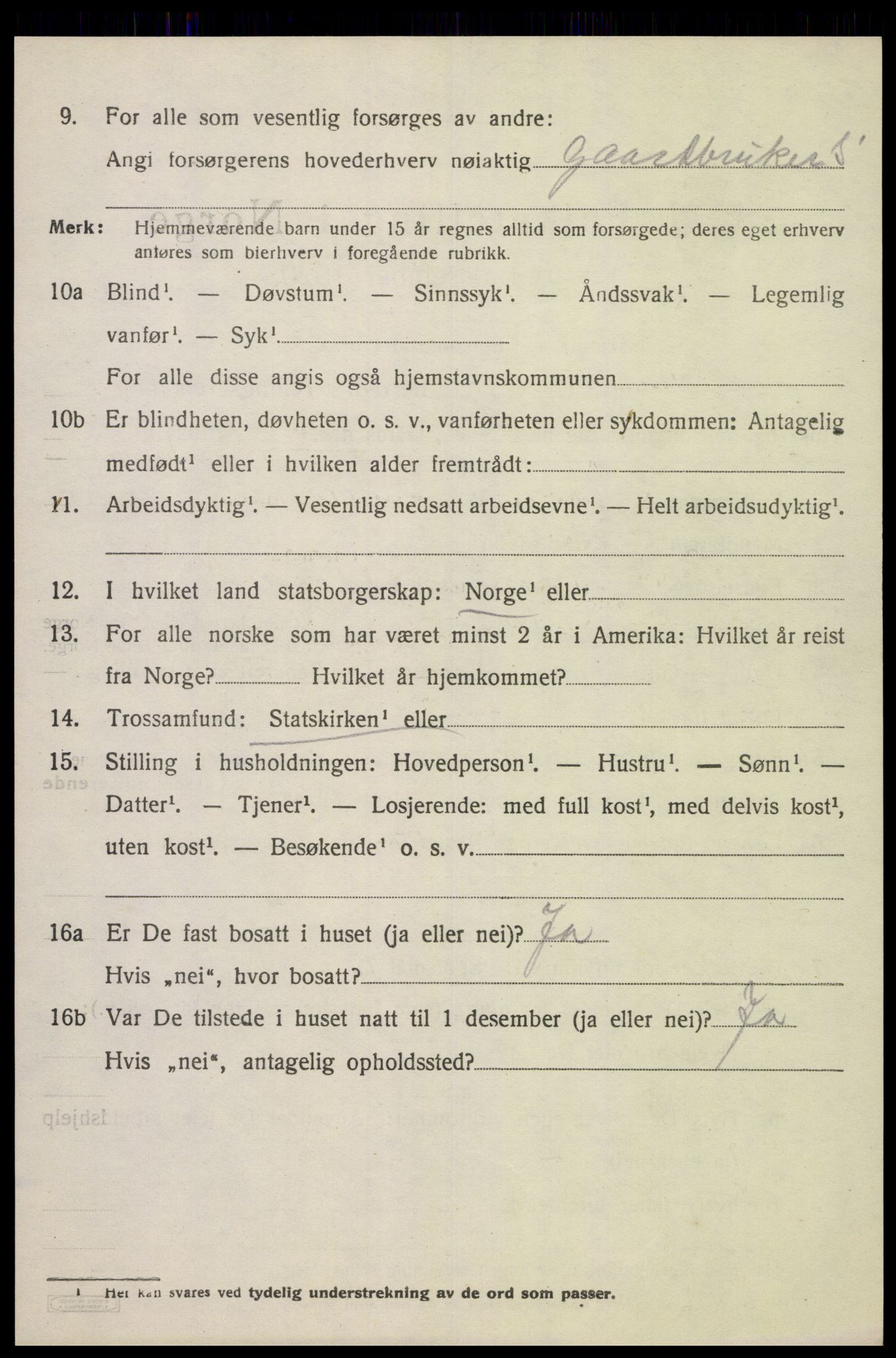 SAK, 1920 census for Feda, 1920, p. 1870