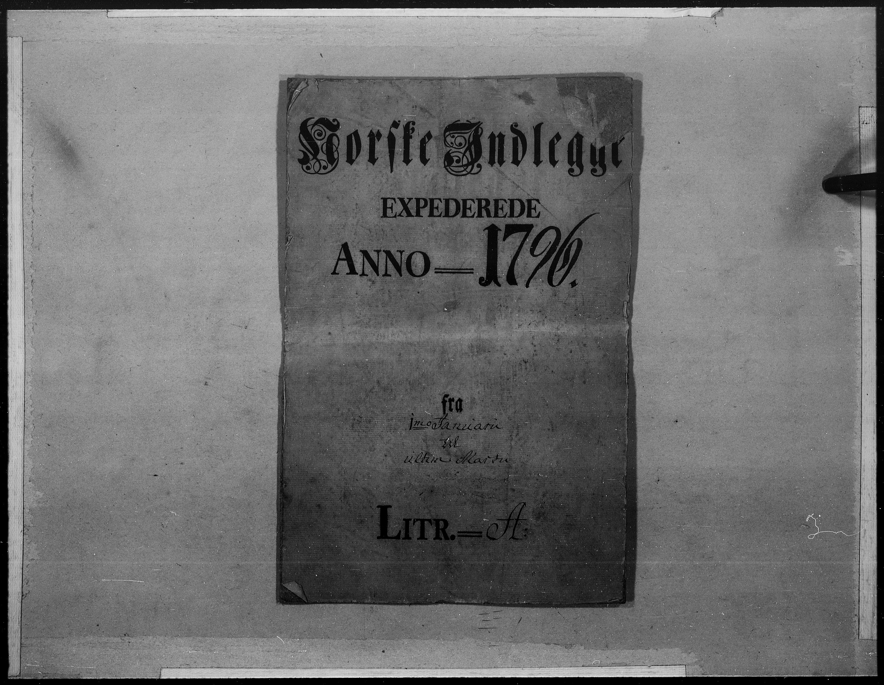 Danske Kanselli 1572-1799, RA/EA-3023/F/Fc/Fcc/Fcca/L0304: Norske innlegg 1572-1799, 1796, p. 1