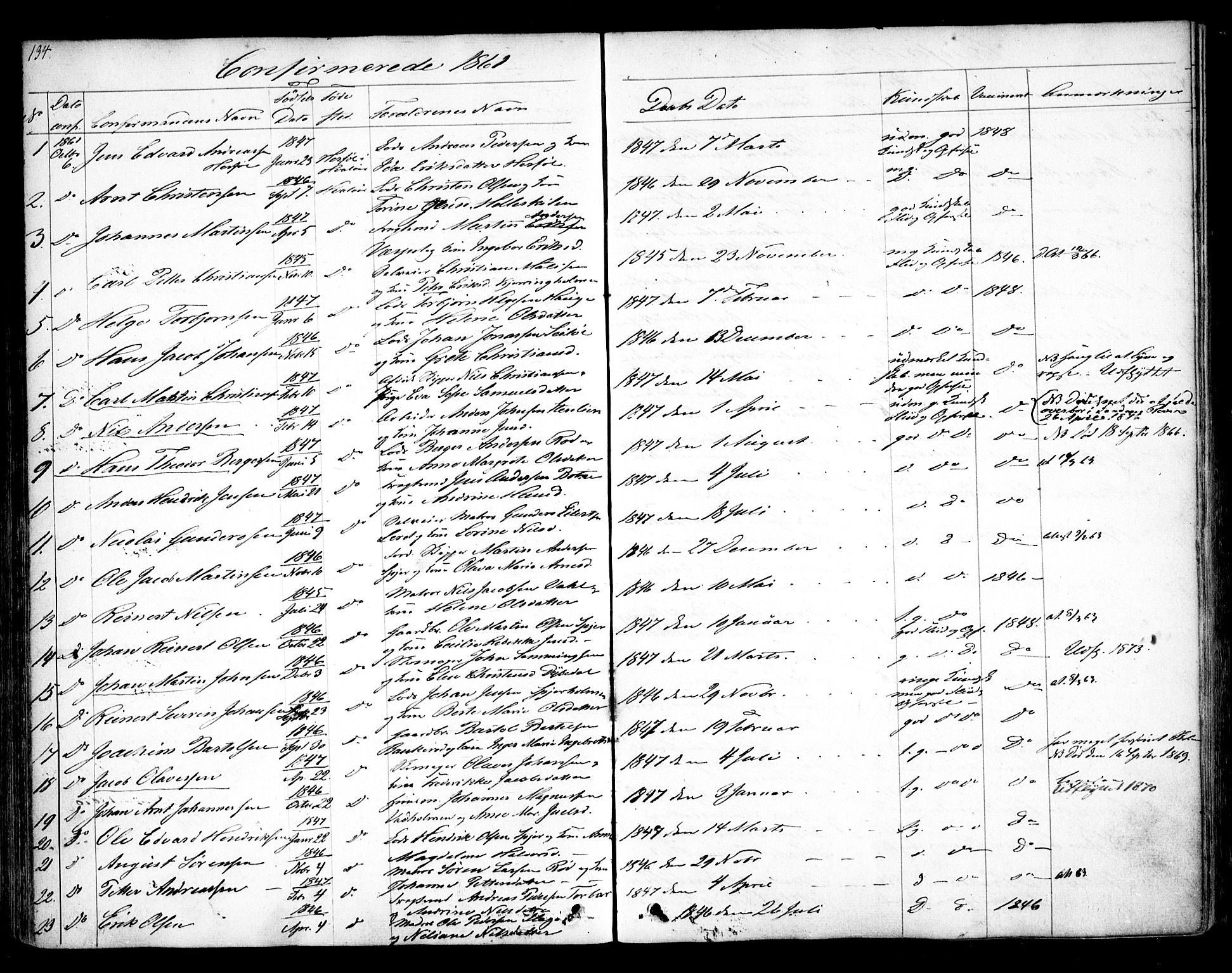 Hvaler prestekontor Kirkebøker, AV/SAO-A-2001/F/Fa/L0006: Parish register (official) no. I 6, 1846-1863, p. 134