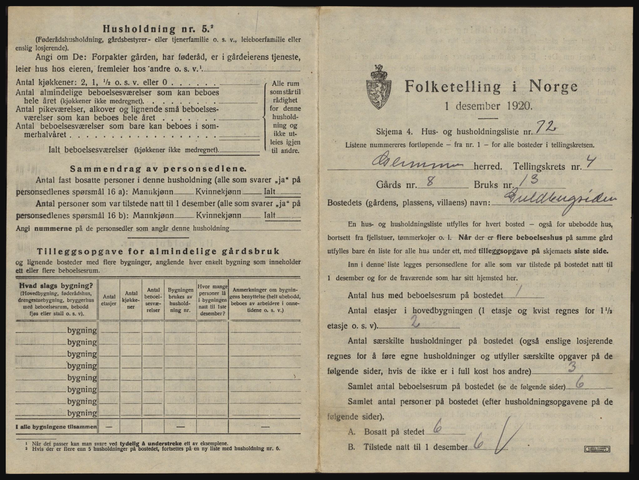 SAO, 1920 census for Glemmen, 1920, p. 771