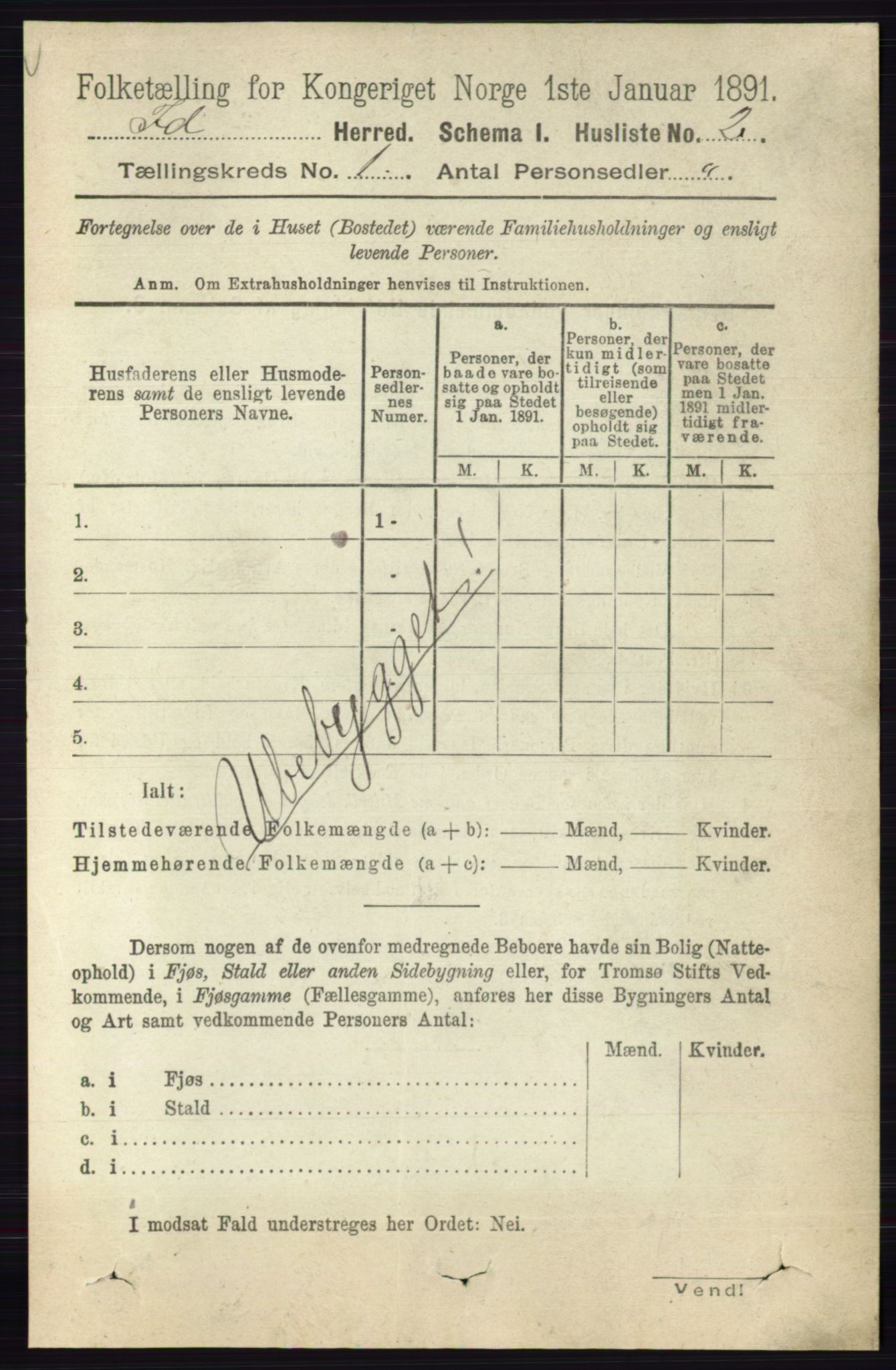 RA, 1891 census for 0117 Idd, 1891, p. 25