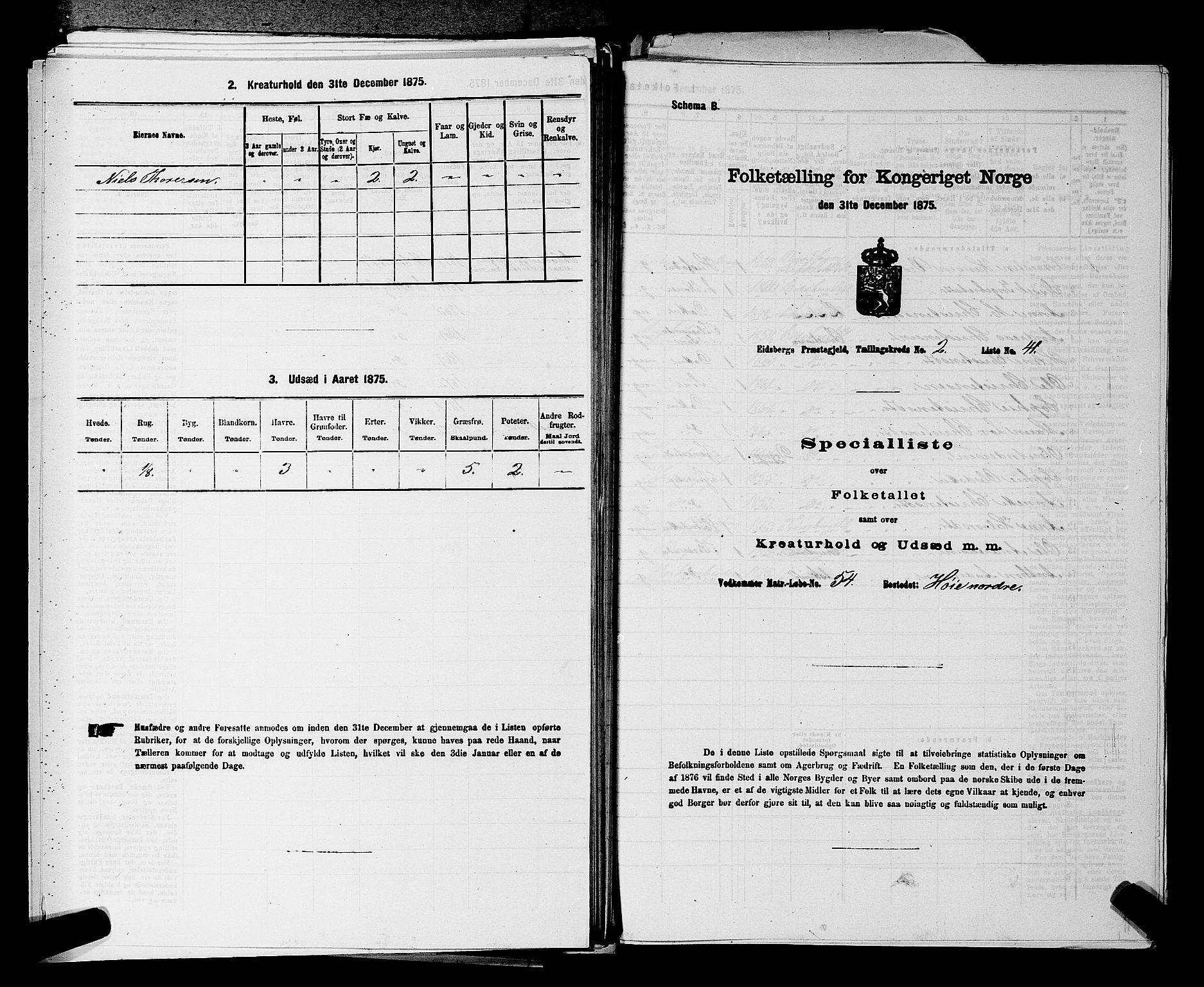 RA, 1875 census for 0125P Eidsberg, 1875, p. 384