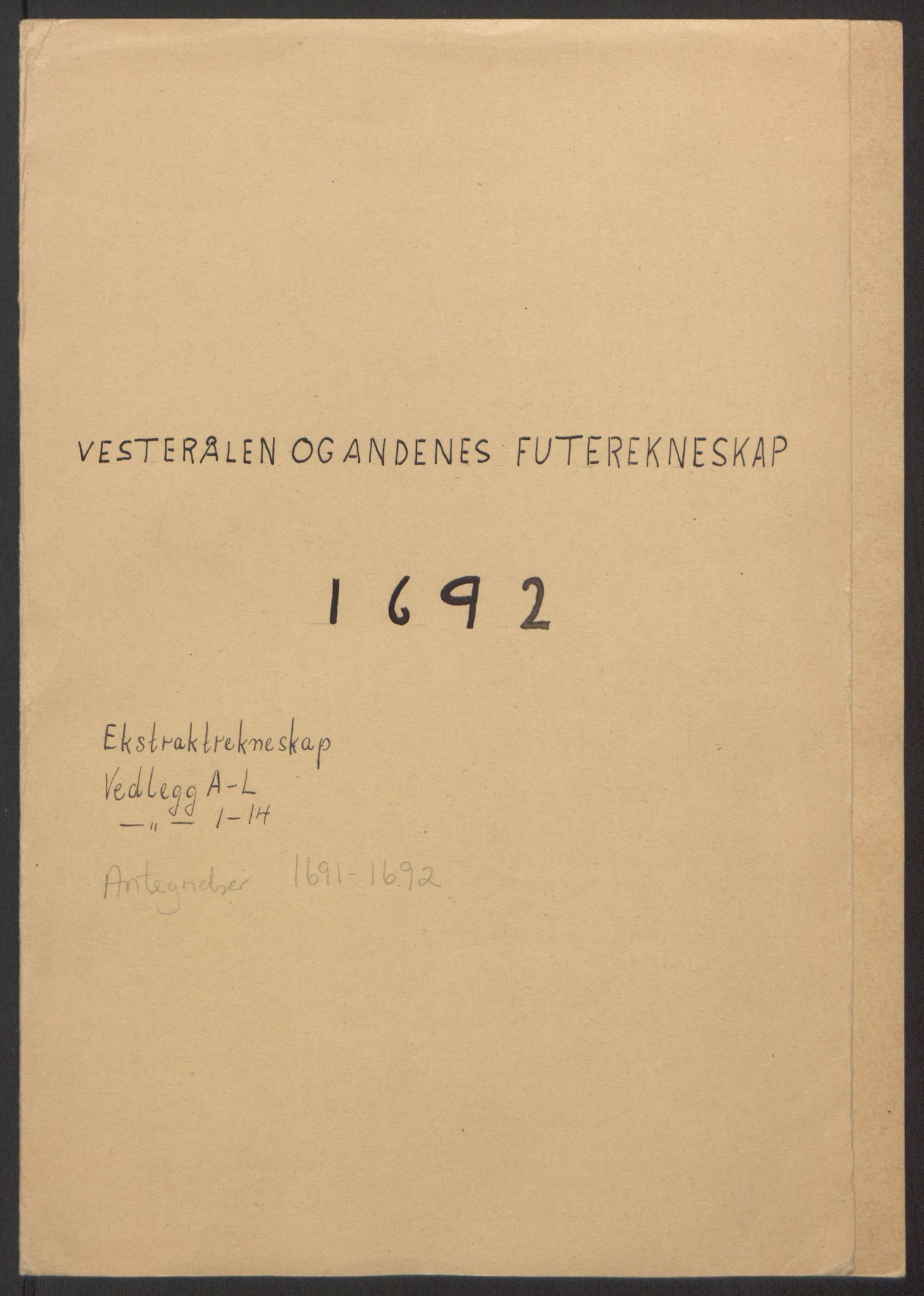 Rentekammeret inntil 1814, Reviderte regnskaper, Fogderegnskap, RA/EA-4092/R67/L4676: Fogderegnskap Vesterålen, Andenes og Lofoten, 1691-1693, p. 90