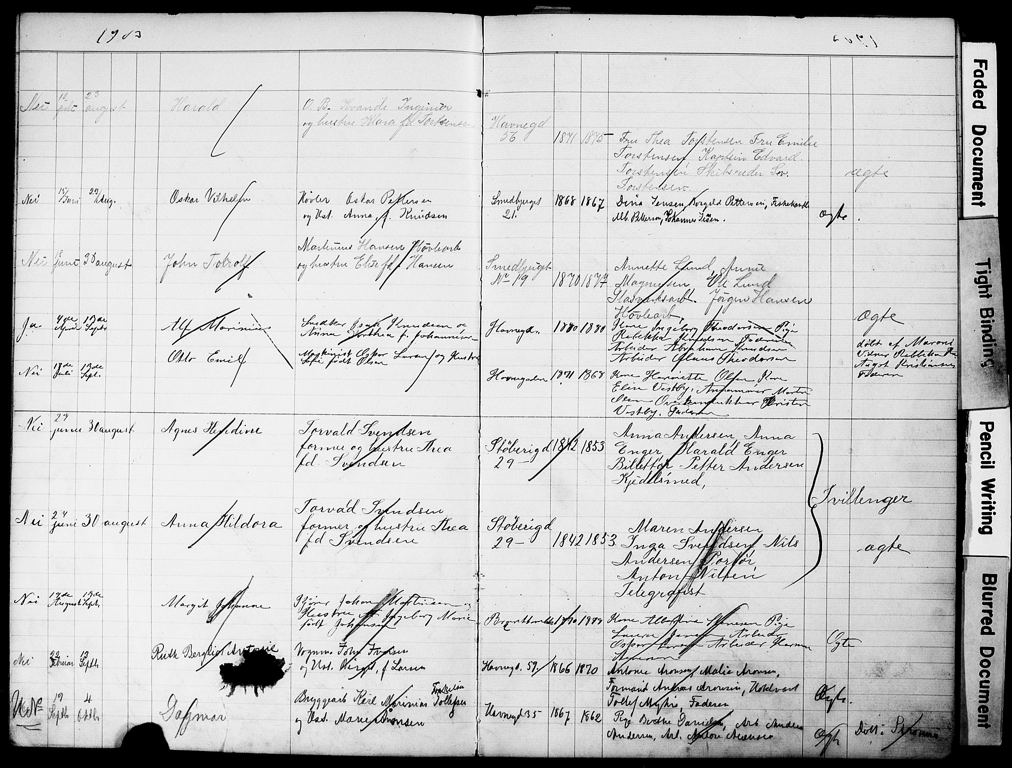 Strømsø kirkebøker, AV/SAKO-A-246/Y/Yb/L0001: Parish register draft no. II 1, 1896-1904