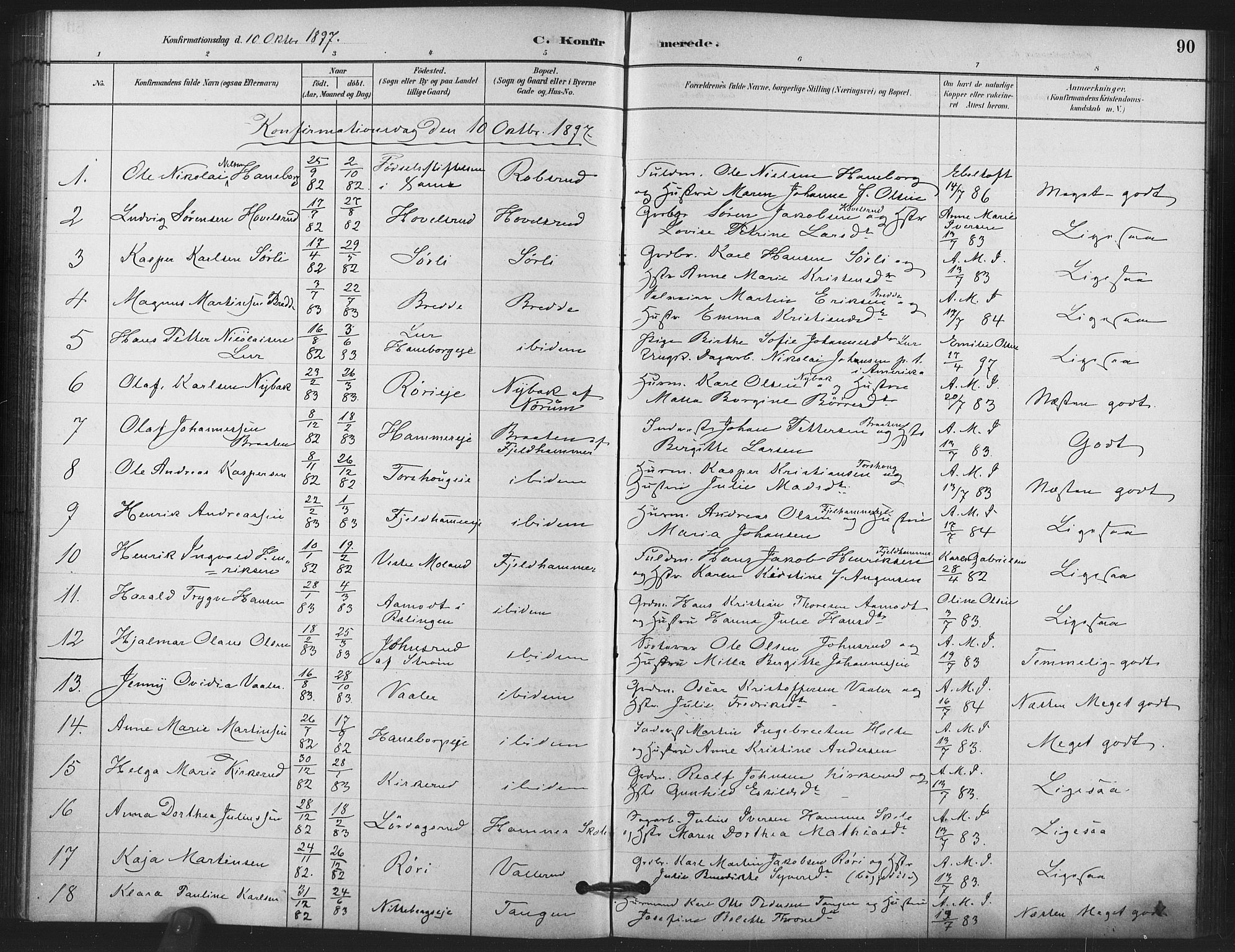 Skedsmo prestekontor Kirkebøker, AV/SAO-A-10033a/F/Fb/L0001: Parish register (official) no. II 1, 1883-1901, p. 90