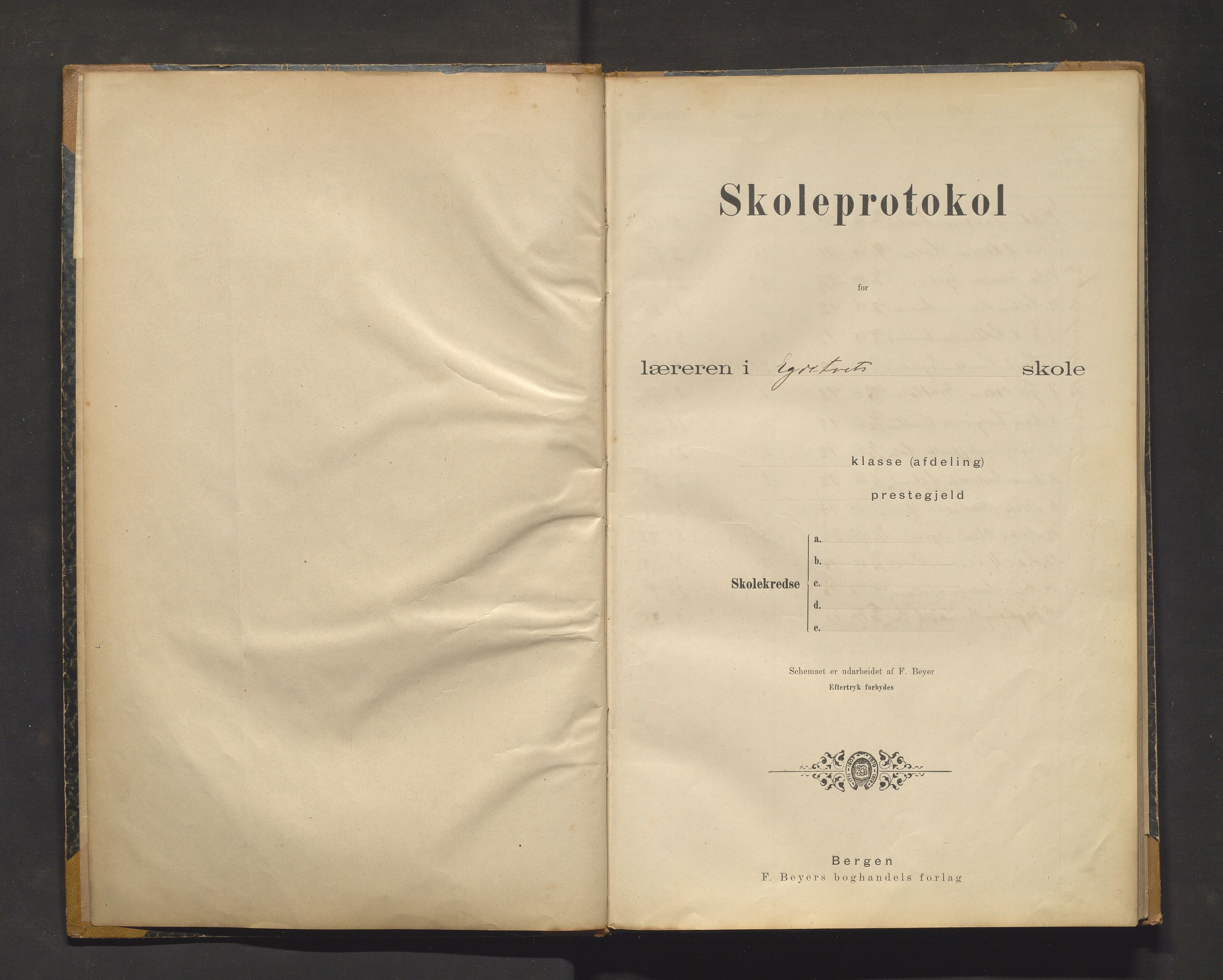 Vossestrand kommune. Barneskulane , IKAH/1236-231/F/Fe/L0003: Skuleprotokoll for Egdetveit krins, 1899-1931