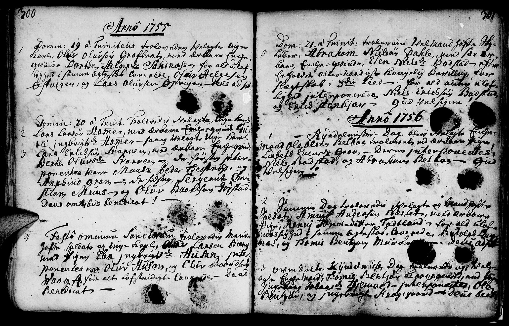 Ministerialprotokoller, klokkerbøker og fødselsregistre - Nord-Trøndelag, SAT/A-1458/749/L0467: Parish register (official) no. 749A01, 1733-1787, p. 300-301