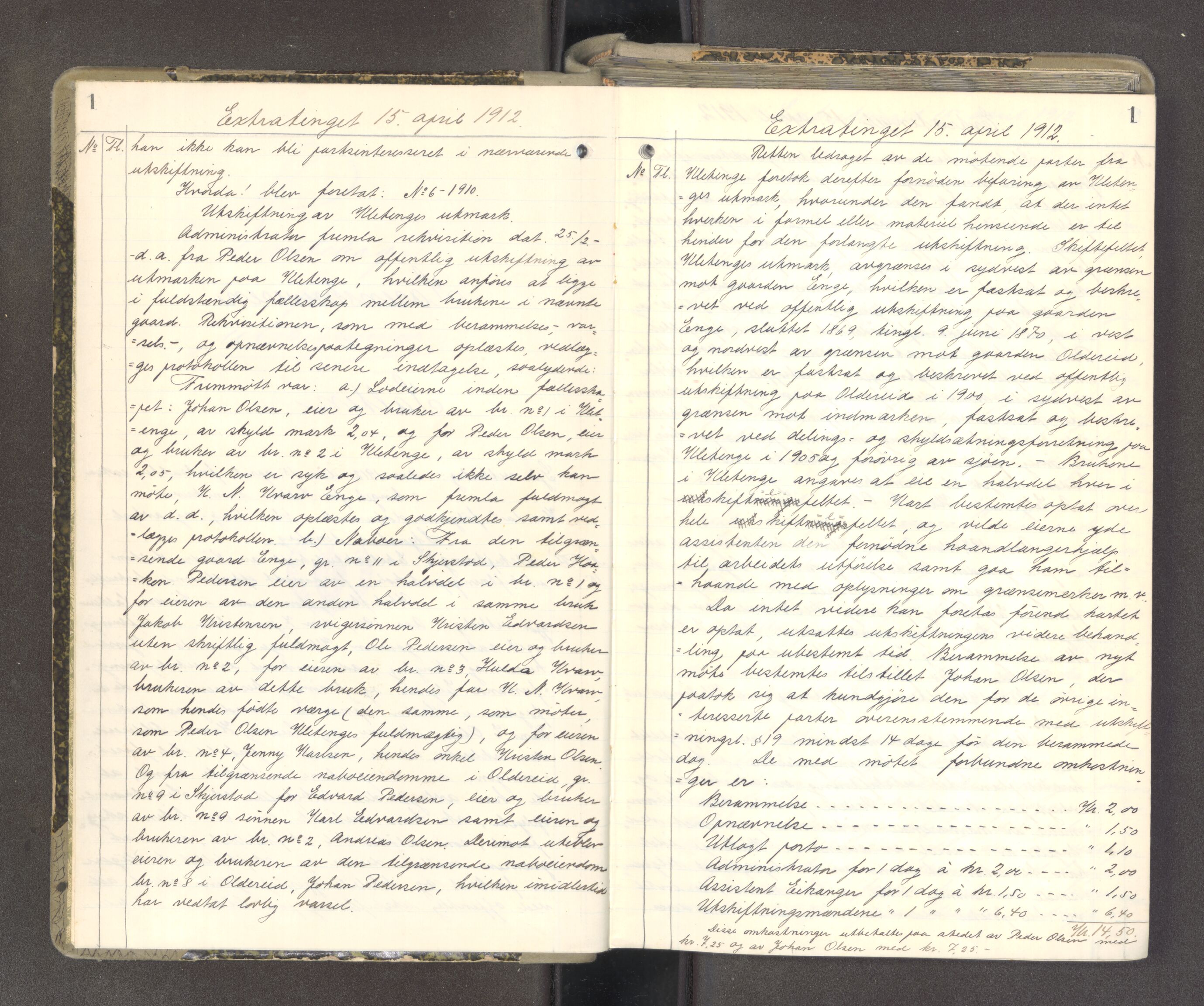 Salten sorenskriveri, AV/SAT-A-4578/1/2/2C/L0043: Mortgage book no. 3, 1912-1917, p. 1