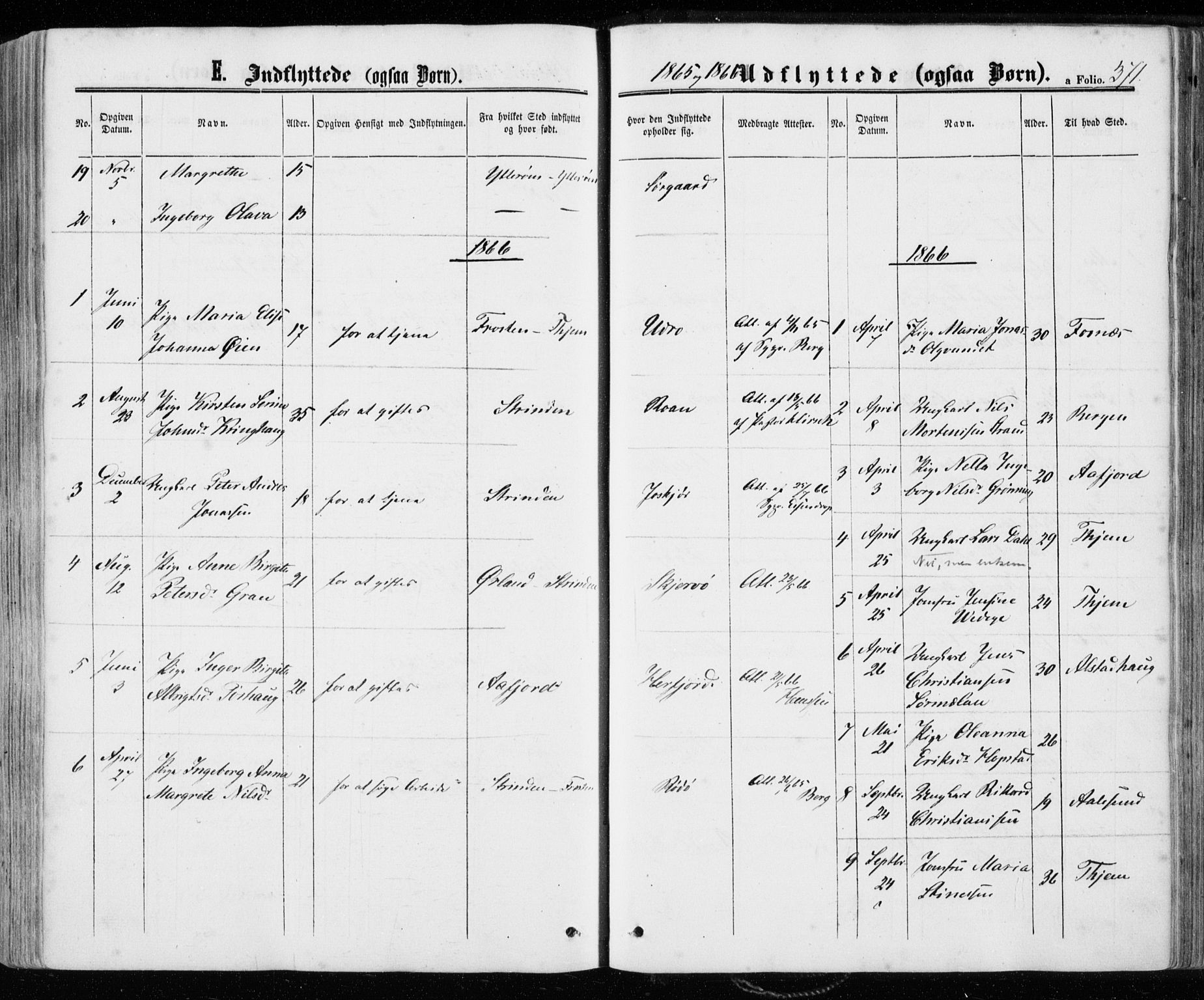 Ministerialprotokoller, klokkerbøker og fødselsregistre - Sør-Trøndelag, SAT/A-1456/657/L0705: Parish register (official) no. 657A06, 1858-1867, p. 371