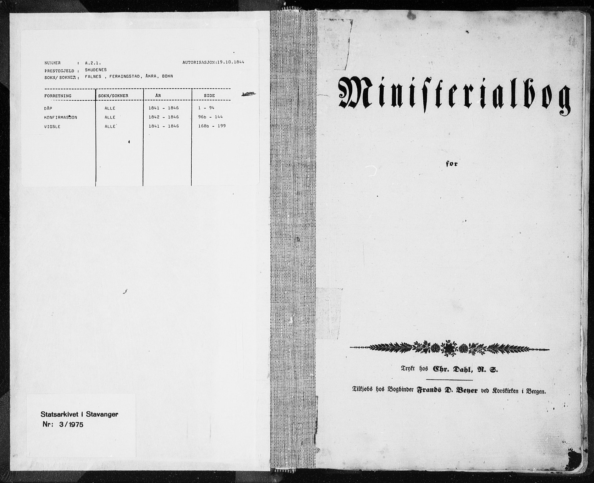 Skudenes sokneprestkontor, SAST/A -101849/H/Ha/Haa/L0002: Parish register (official) no. A 2.1, 1841-1846