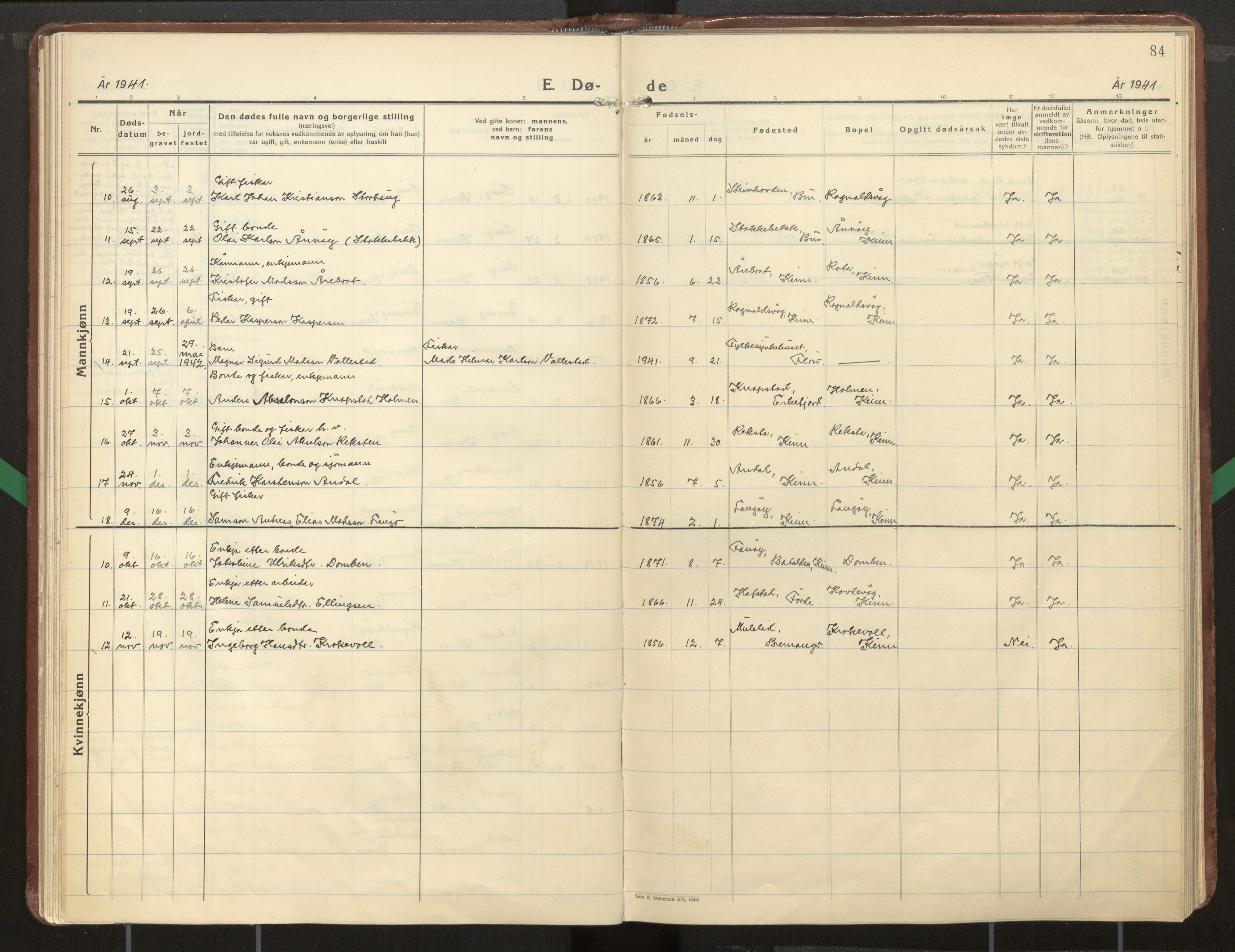 Kinn sokneprestembete, AV/SAB-A-80801/H/Haa/Haab/L0012: Parish register (official) no. B 12, 1937-1968, p. 84