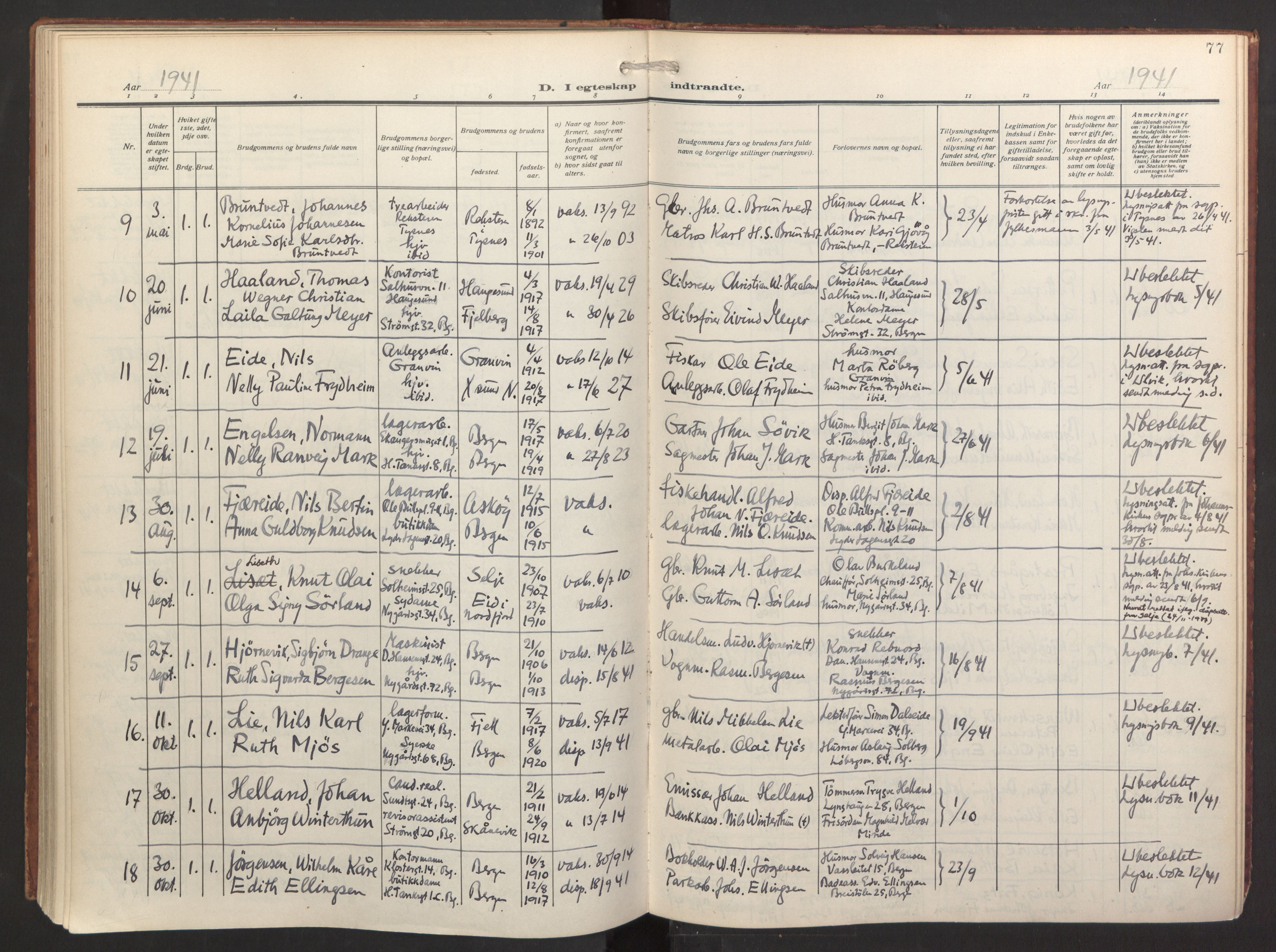 St. Jacob sokneprestembete, AV/SAB-A-78001/H/Haa/L0005: Parish register (official) no. C 1, 1917-1951, p. 77