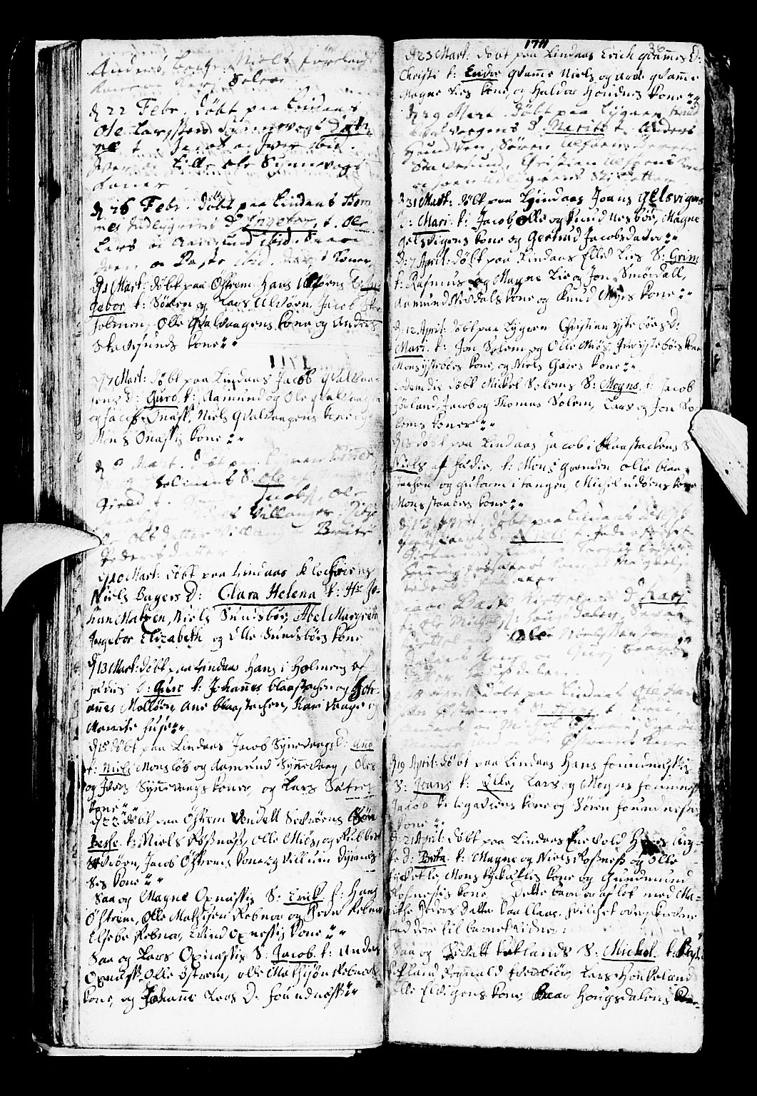 Lindås Sokneprestembete, AV/SAB-A-76701/H/Haa/Haaa/L0001: Parish register (official) no. A 1, 1699-1746, p. 36